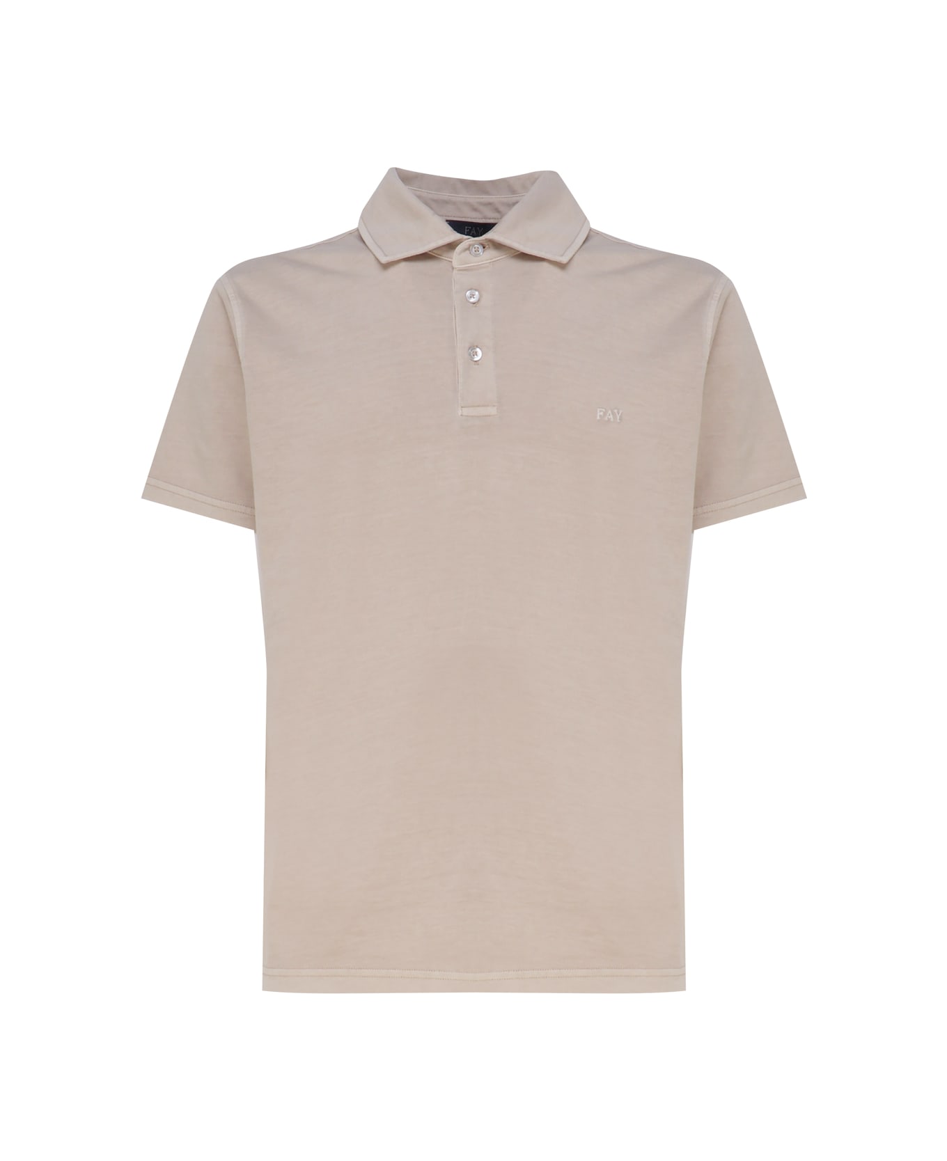 Fay Polo T-shirt In Cotton - Sand ポロシャツ