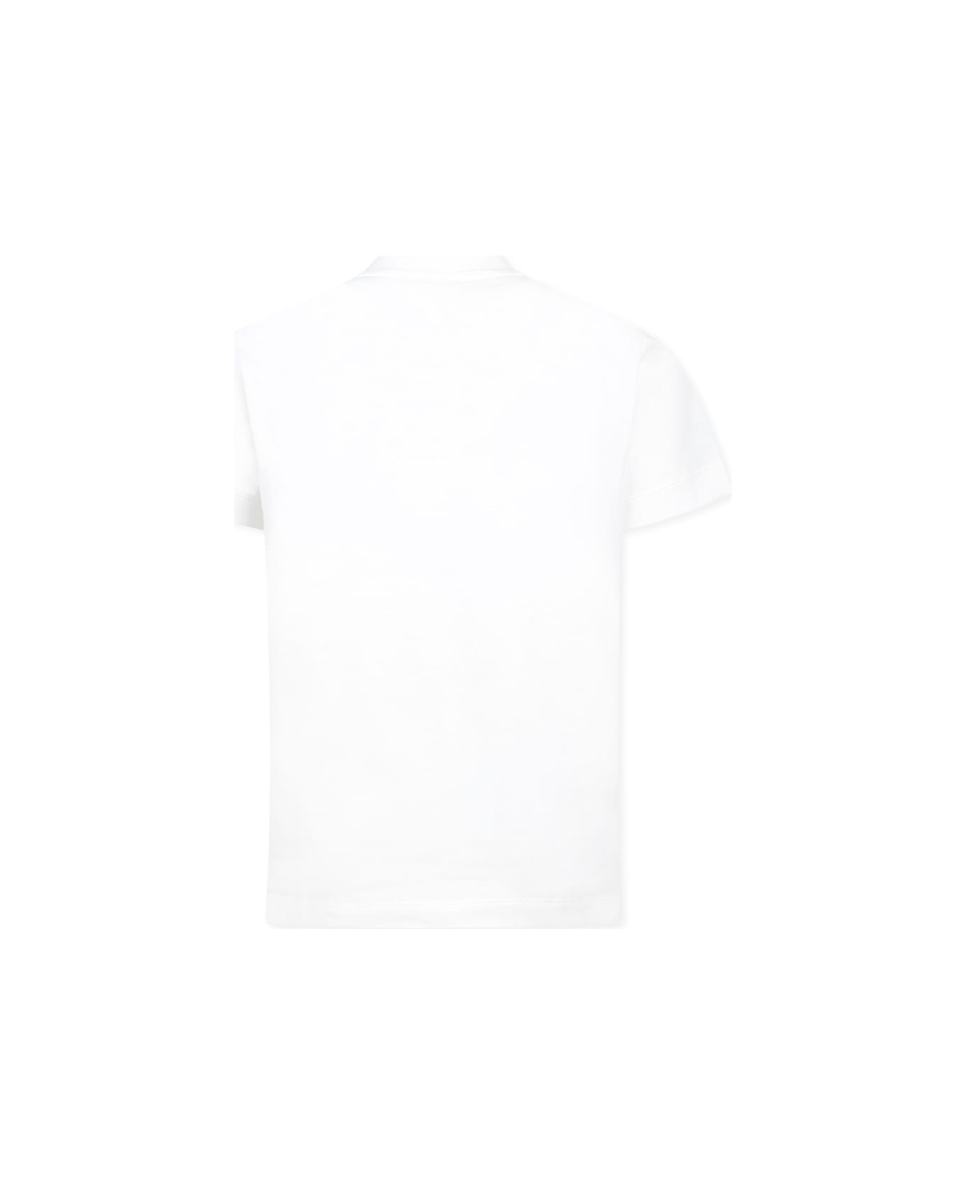 Fendi White T-shirt For Kids With Logo - White