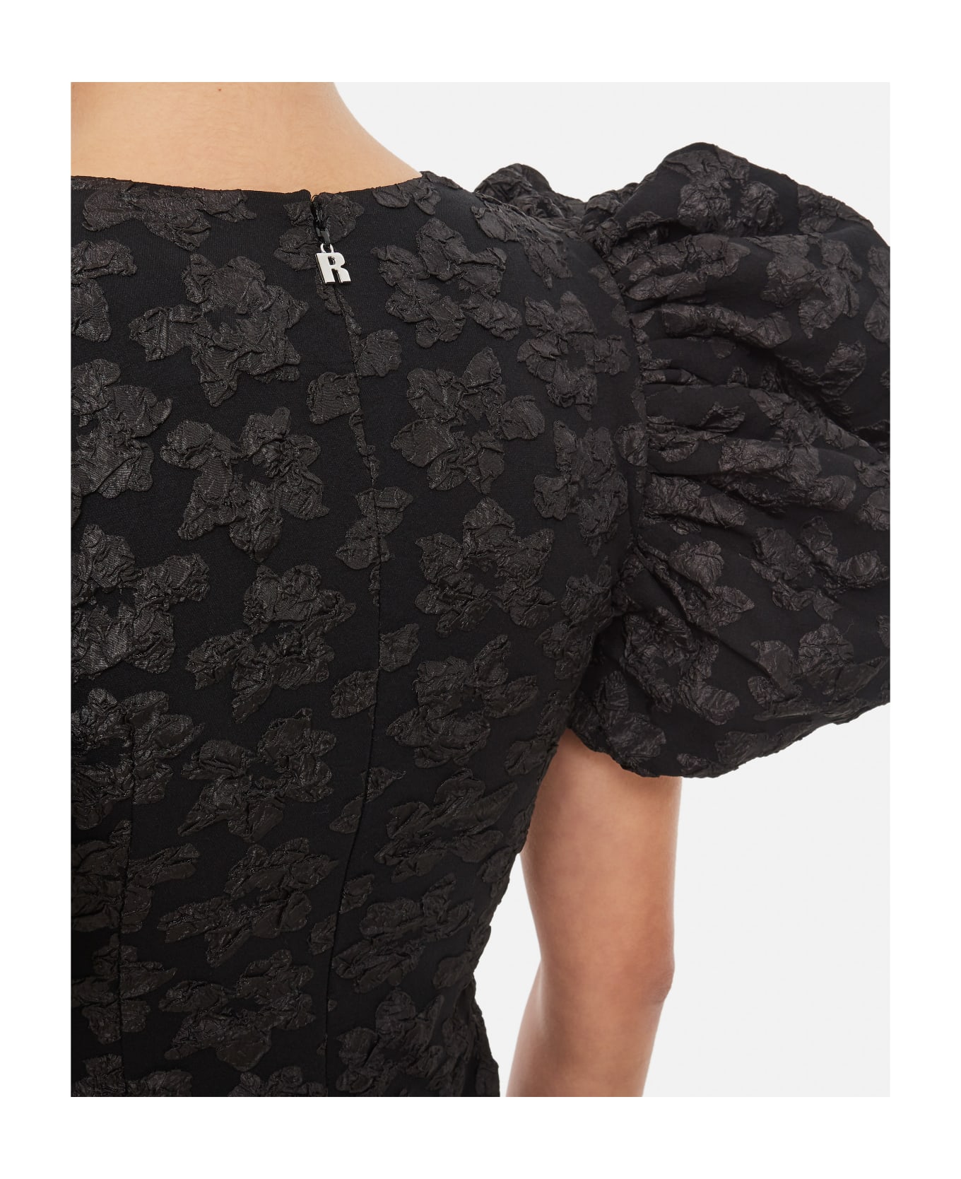 Rotate by Birger Christensen 3d Jacquard Midi Dress - Black
