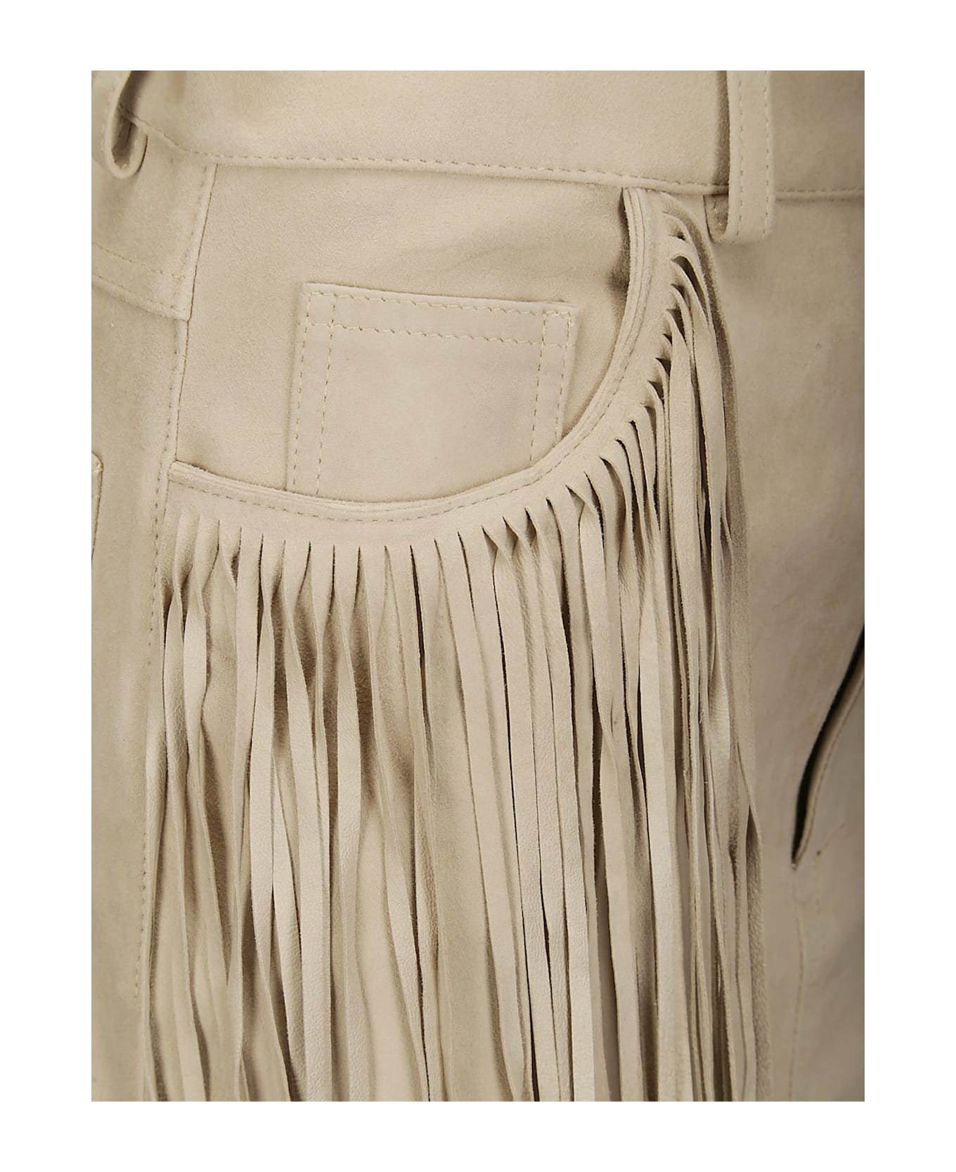 Wild Cashmere Fringed Long Skirt - DESERT BEIGE