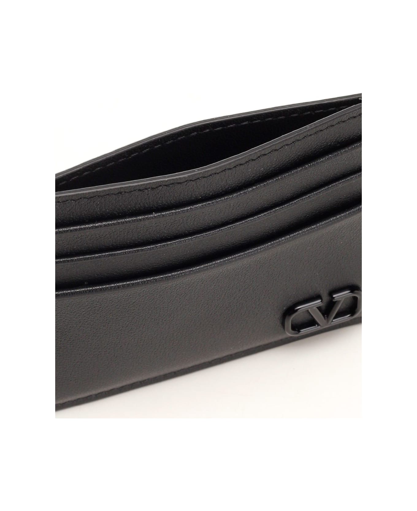 Valentino Garavani Vlogo Signature Pocket Card Holder - Black