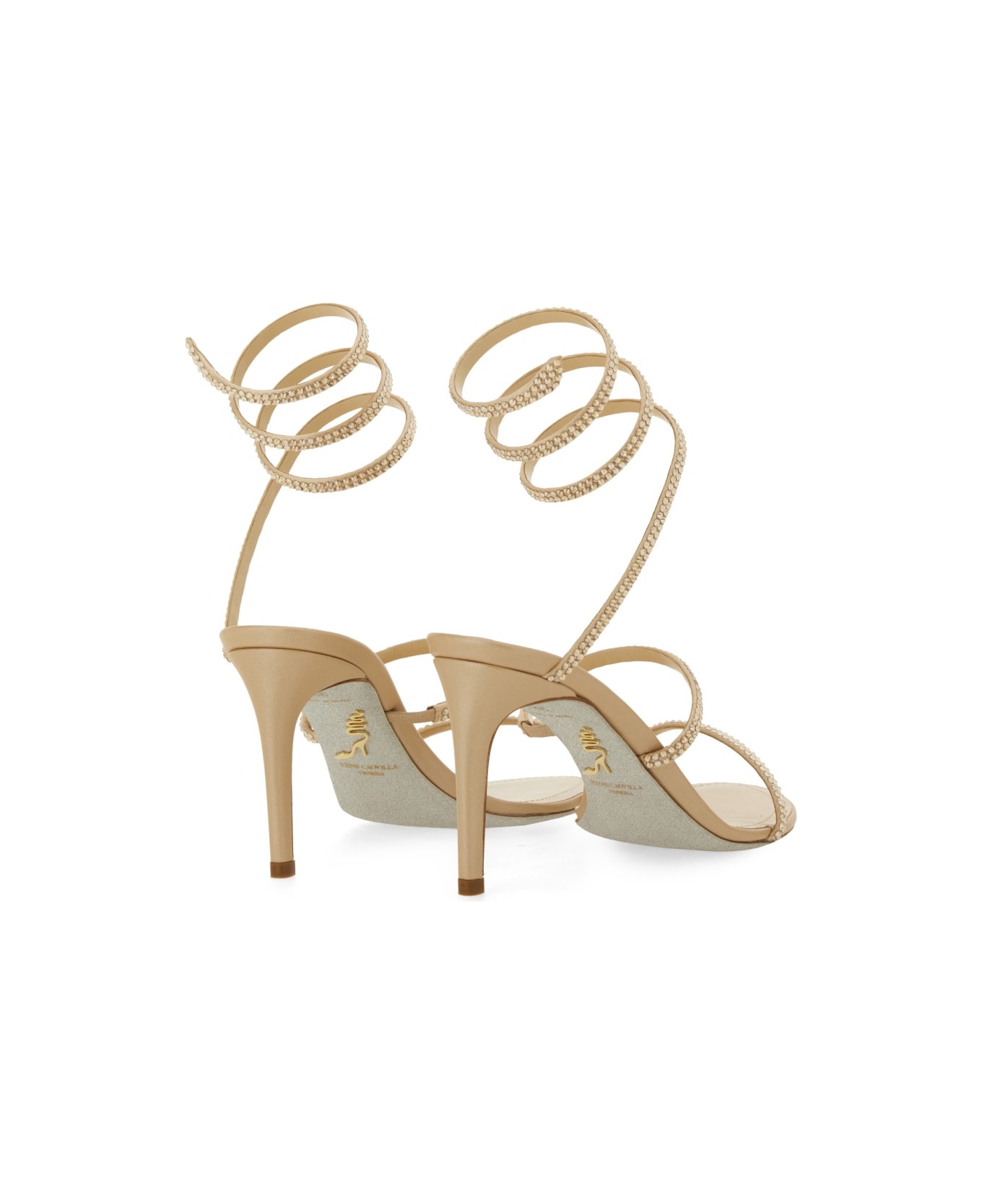 René Caovilla Satin Pumps - BEIGE