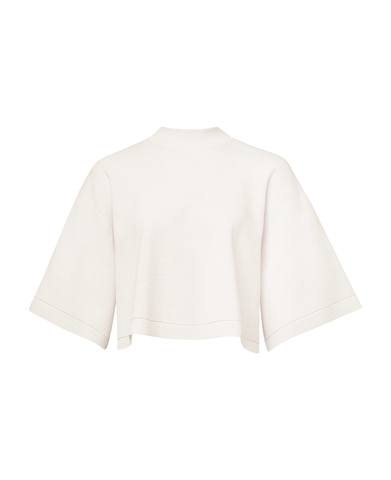 Alaia Cropped Cotton Blend Top - White