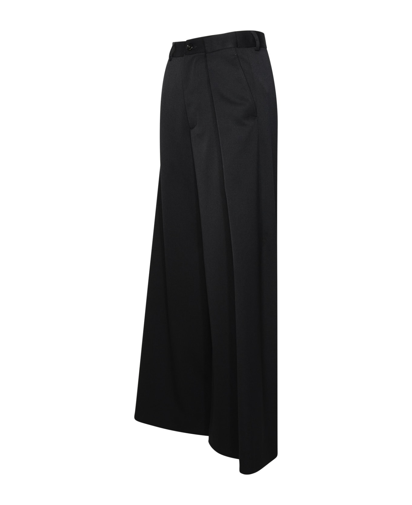 MM6 Maison Margiela Black Virgin Wool Blend Tailored Trousers - Black