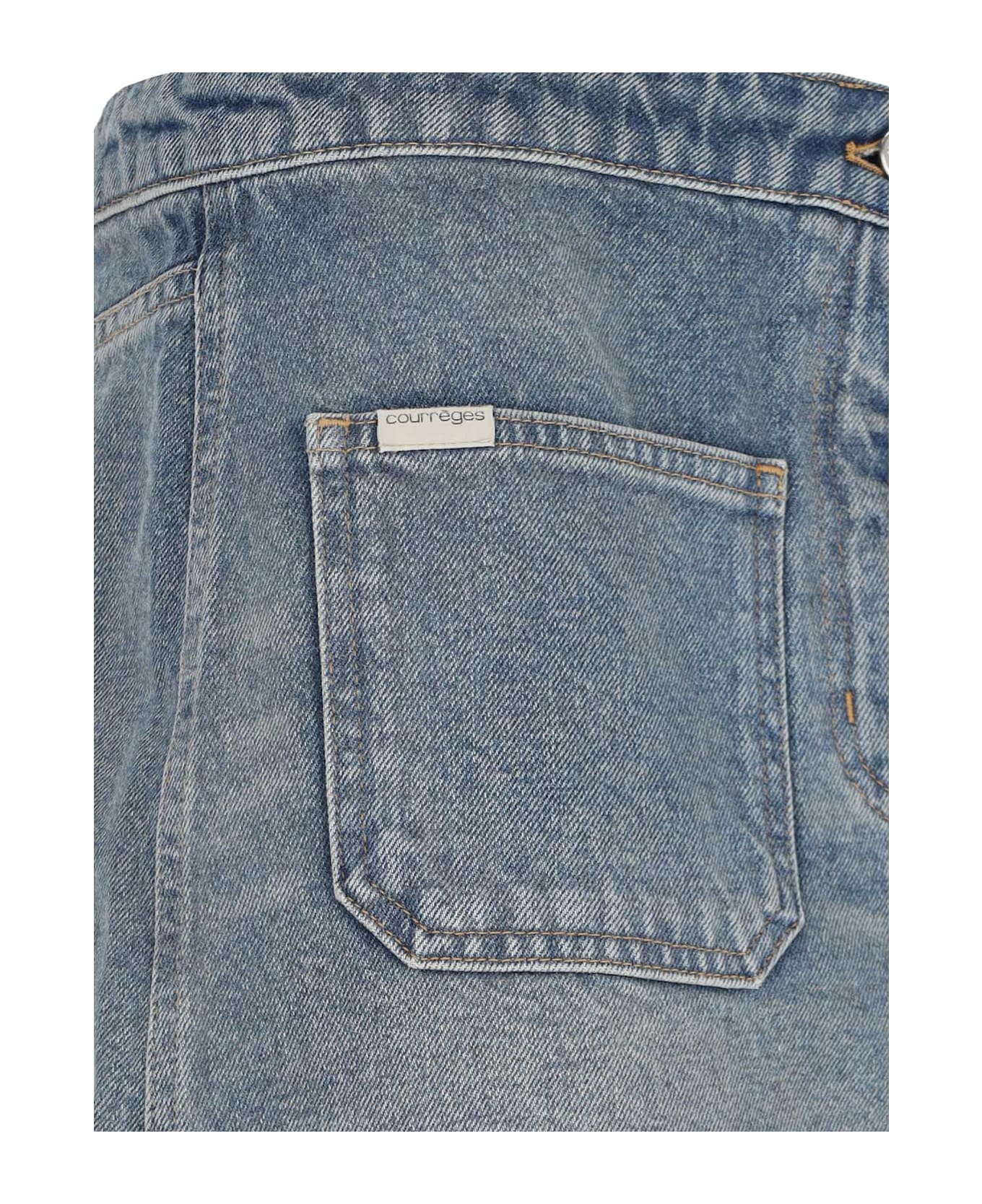 Courrèges Denim Mini Skirt - Blue