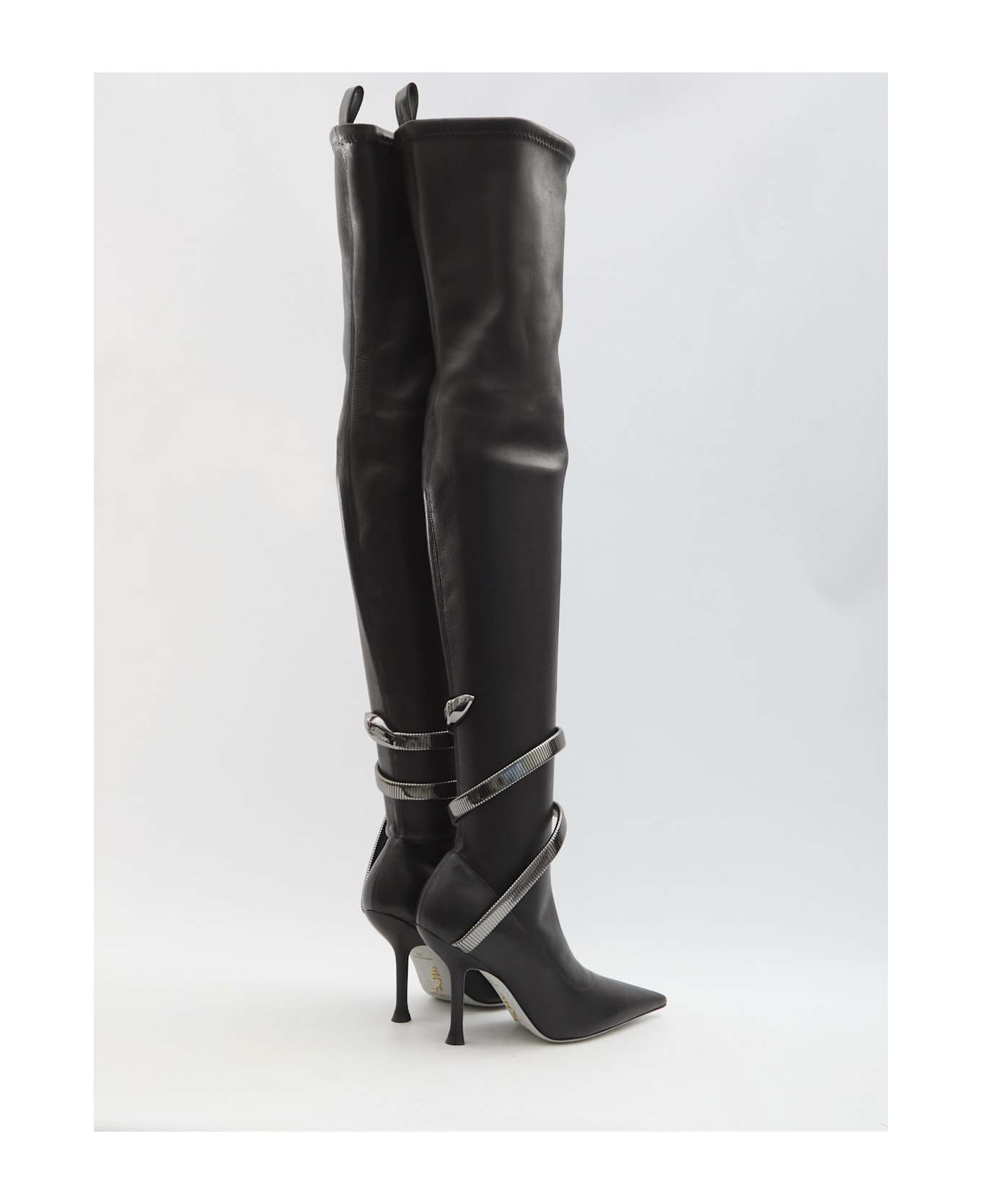 René Caovilla Juniper Cuissard Boots - BLACK