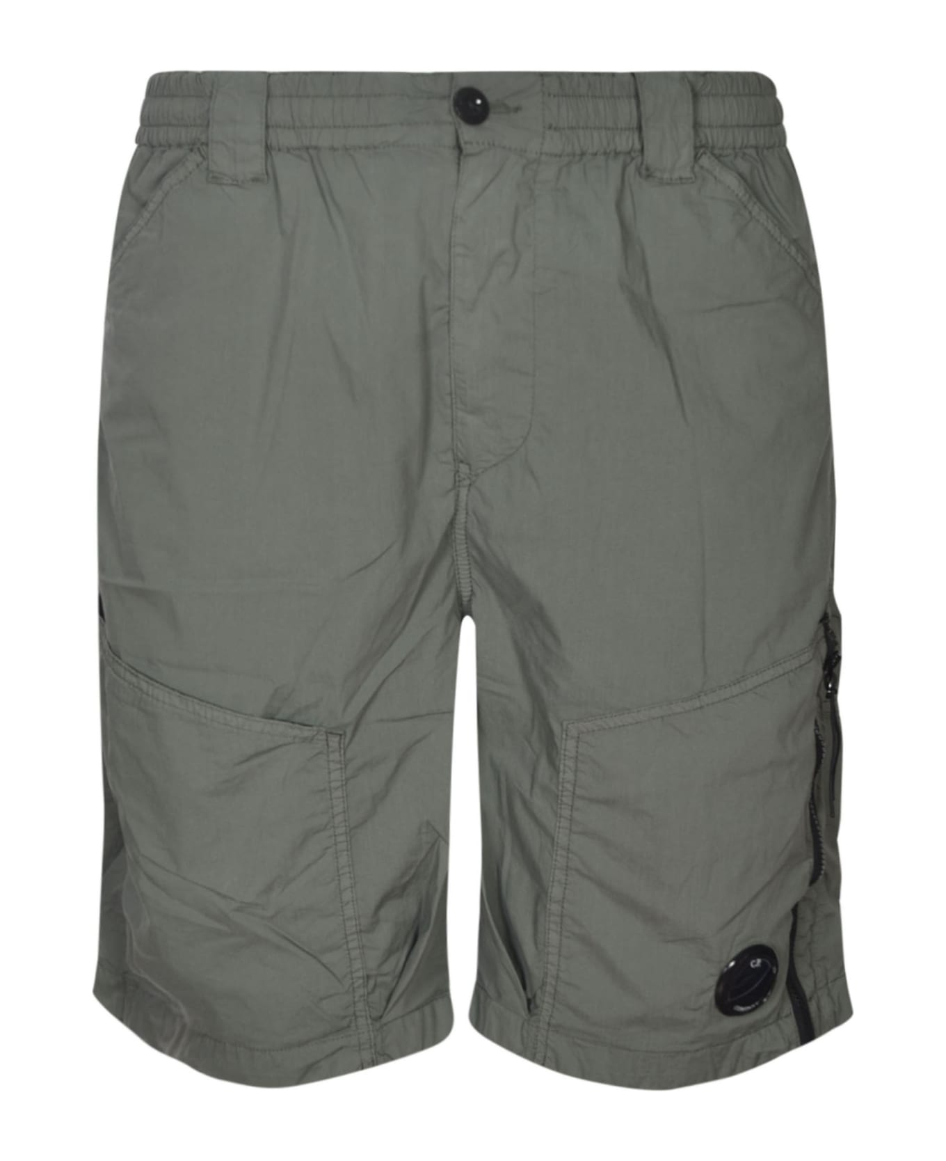 C.P. Company Elastic Buttoned Waist Cargo Shorts - Agave Green