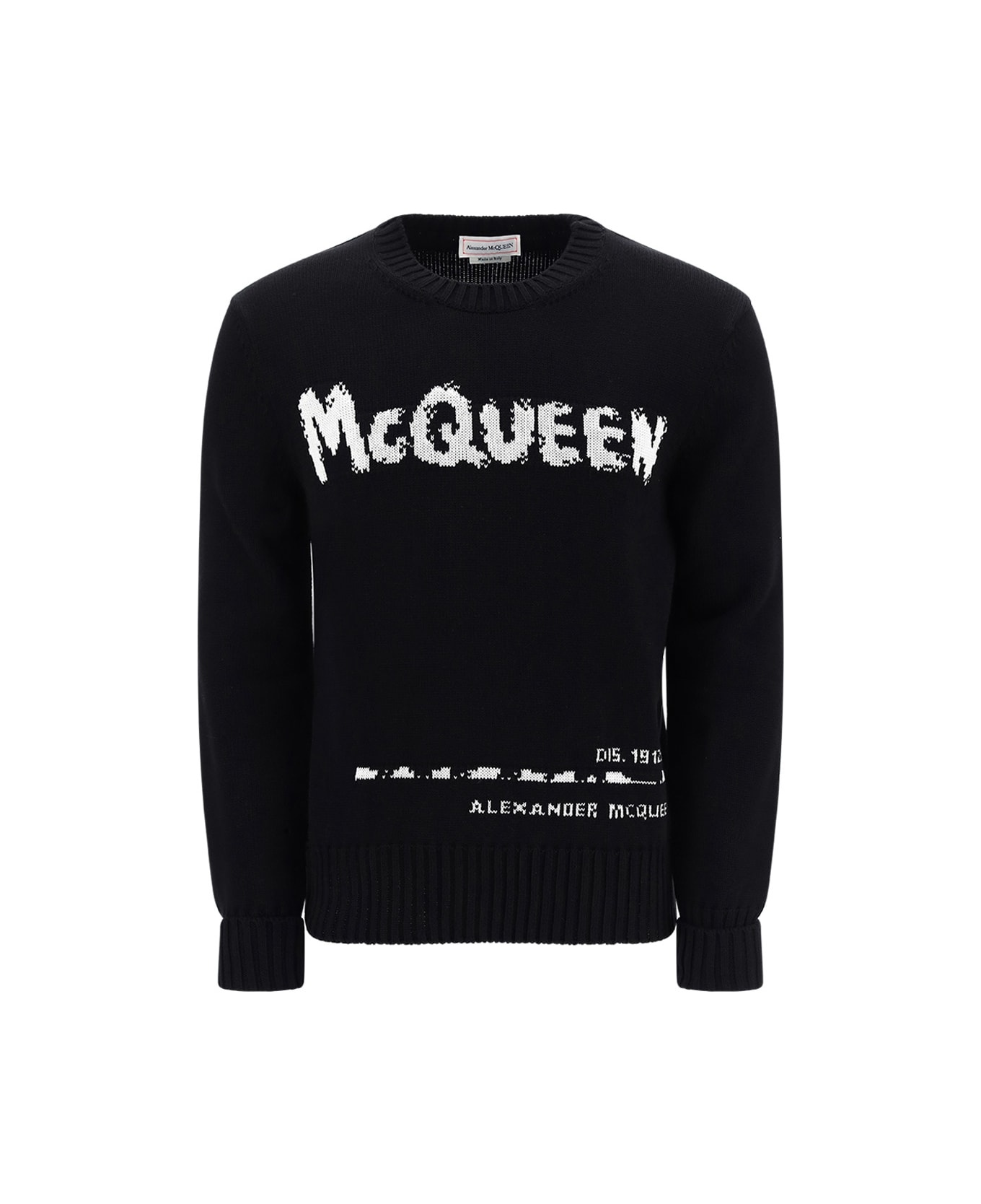 Alexander McQueen Graffiti Crew Neck Sweater - Black ニットウェア