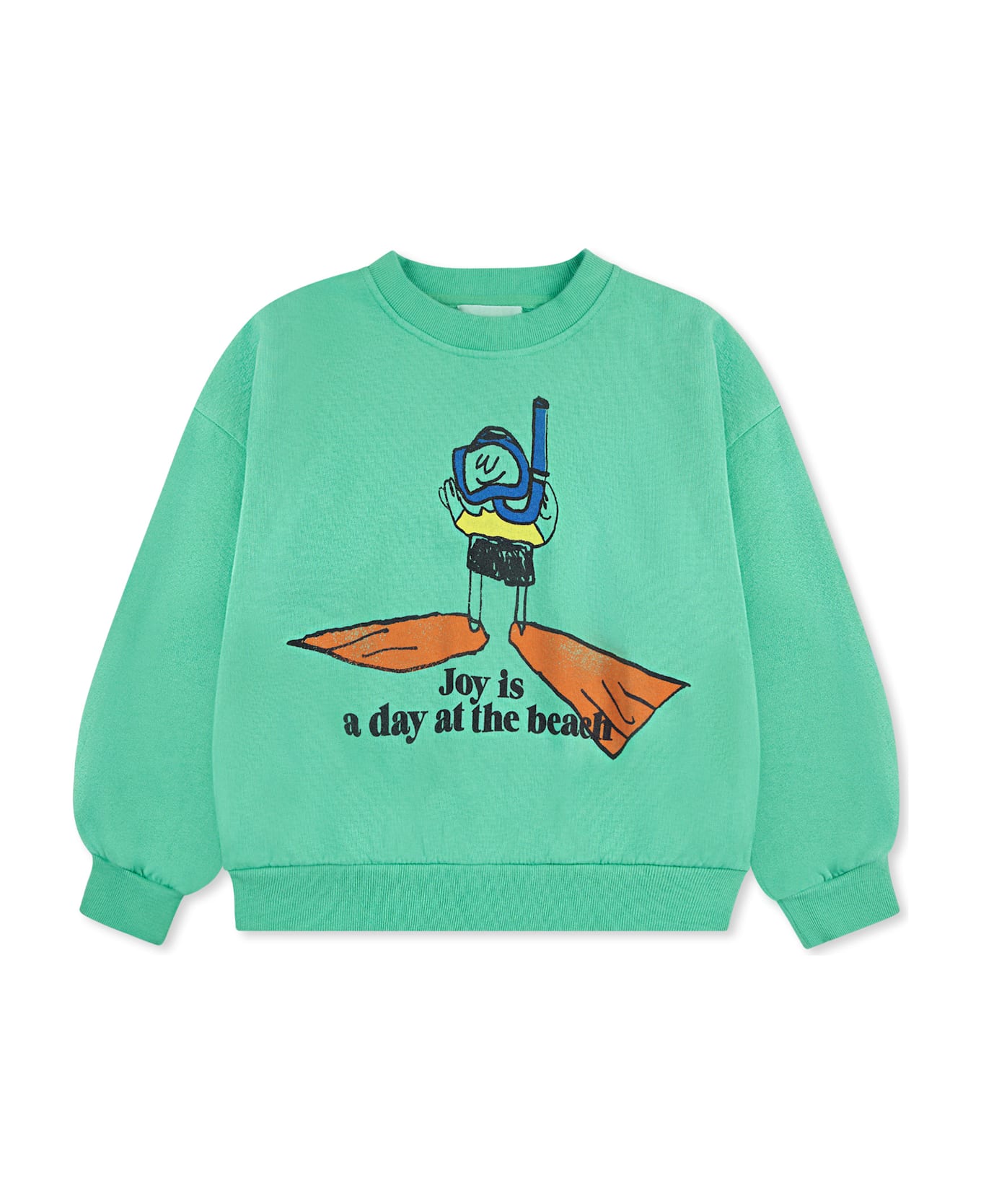 Bobo Choses Green Sweatshirt For Kids With Diver Print - Green