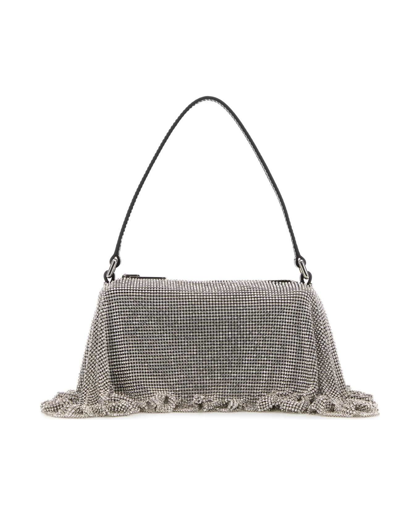 Alexander Wang Embellished Leather And Fabric Divina Handbag - White