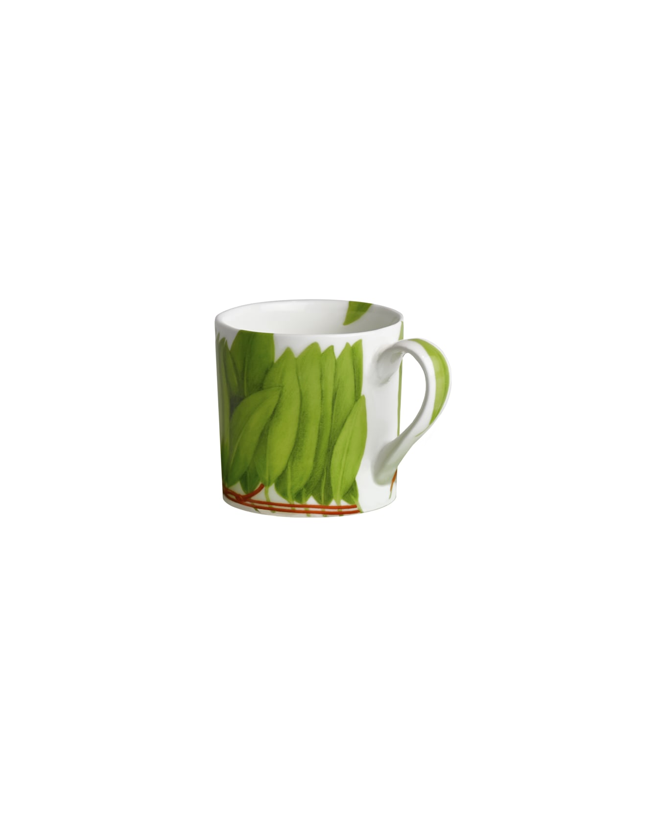 Taitù Set of 2 Espresso Cups & Saucers - Fil Rouge Foglie Collection - Green