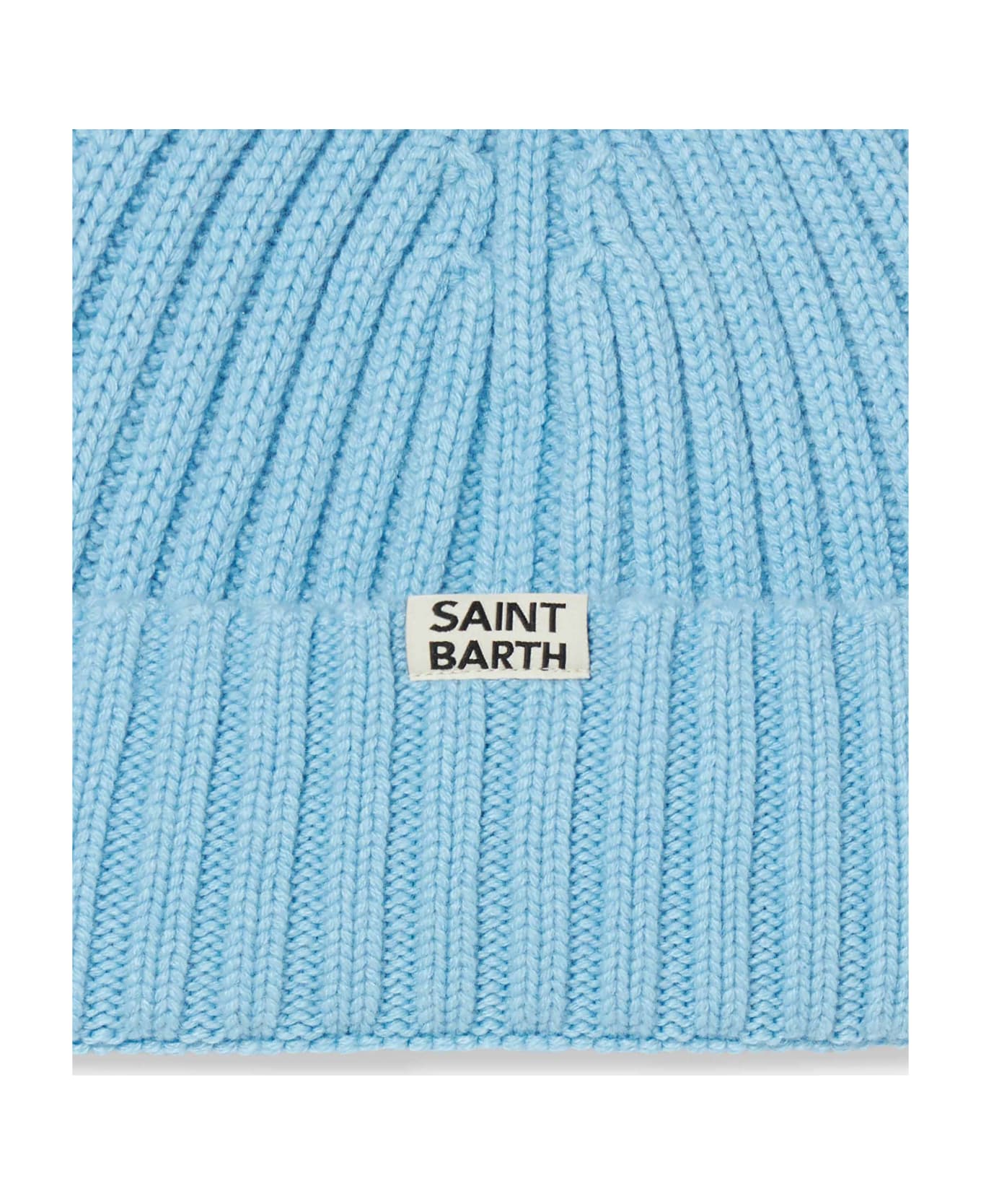 MC2 Saint Barth Girl Turquoise Beanie With Monella Embroidery - SKY