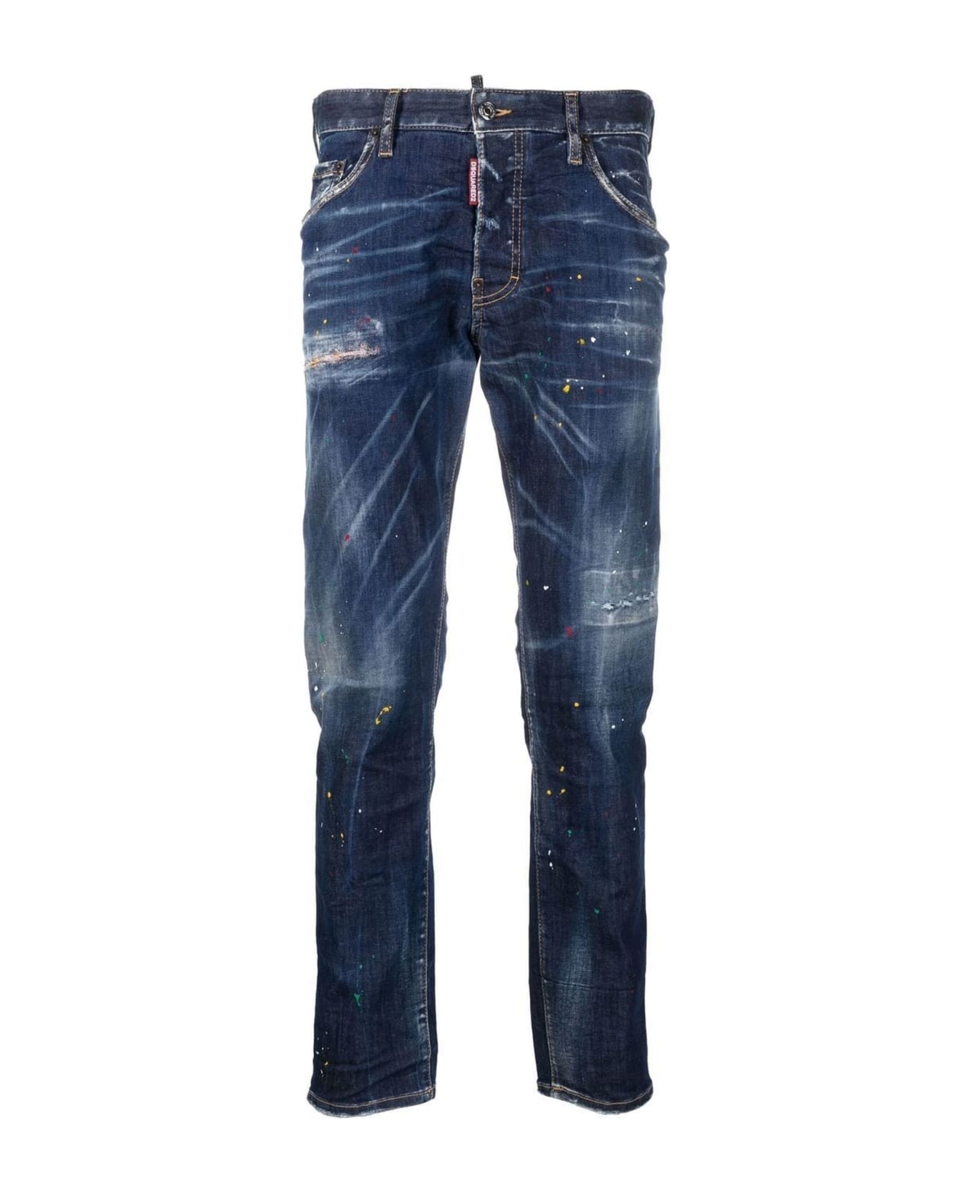 Dsquared2 Navy Blue Stretch-cotton Jeans - NAVY BLUE