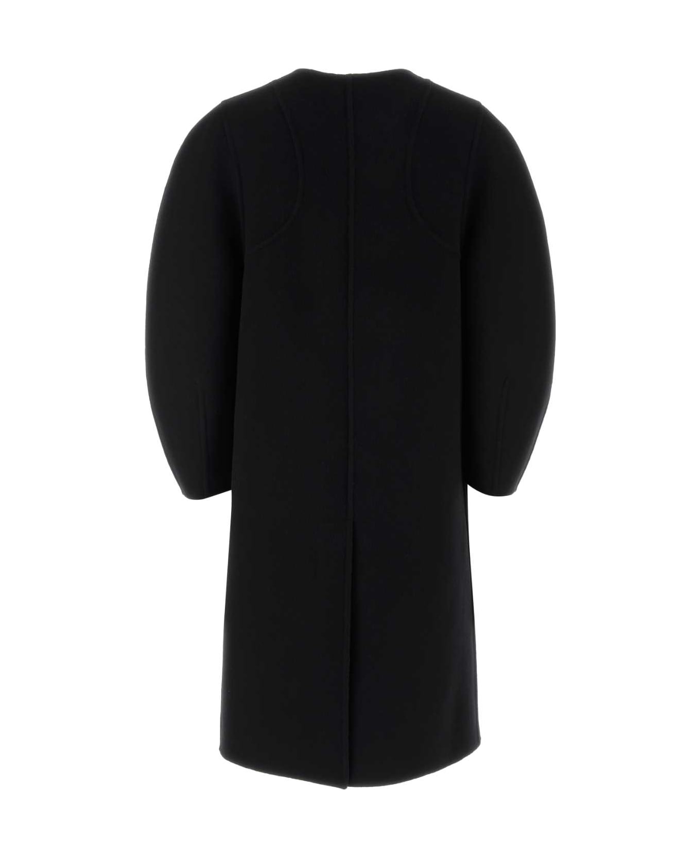 Fendi Black Wool Blend Coat - BLACK/GREY
