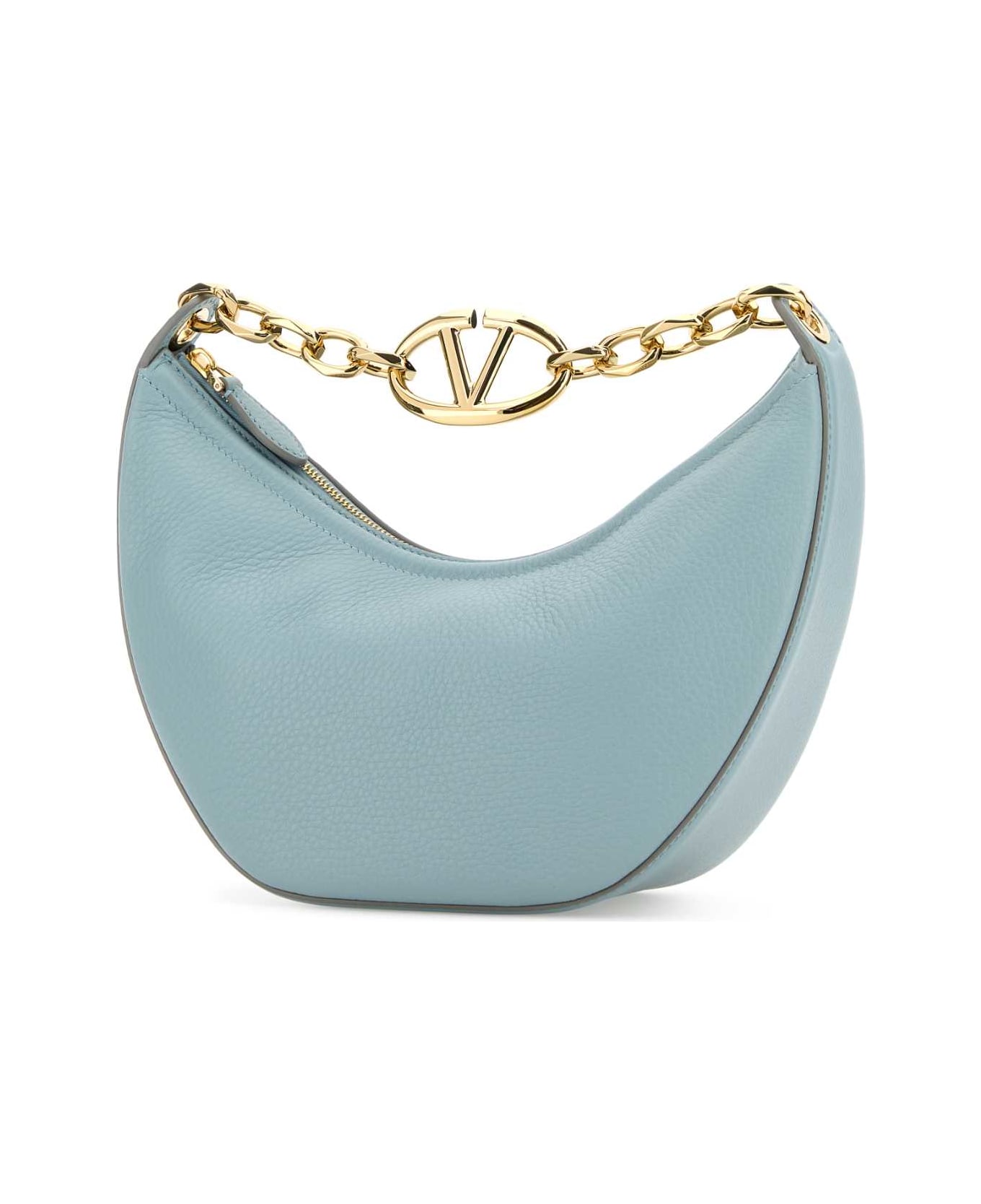 ハンドバッグ Valentino Garavani Leather Hobo Vlogo Moon Handbag Vロゴ ムーン キャンバス × レザー ミディアム チェーン付き