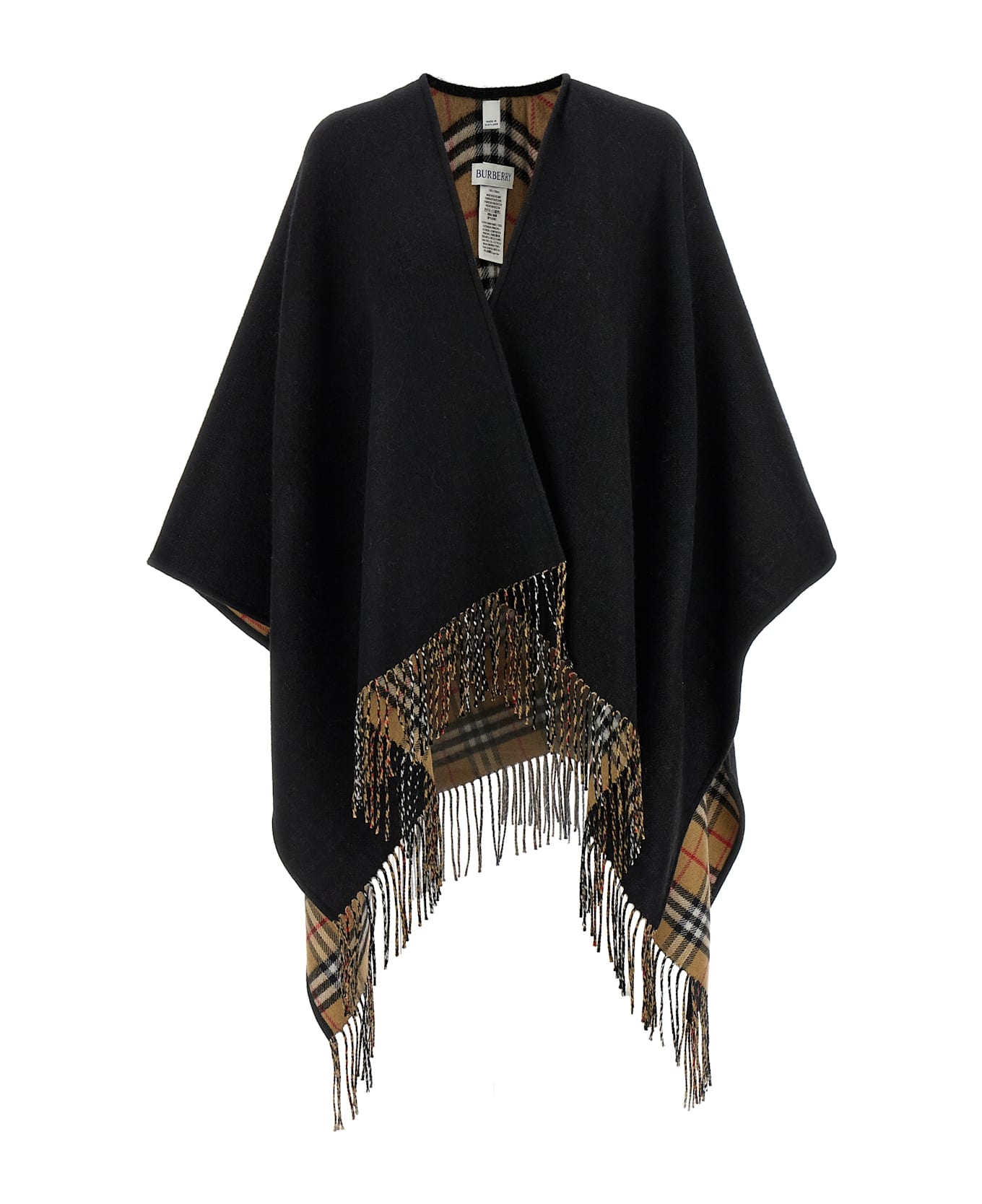 Burberry Fringed Cape - Black  