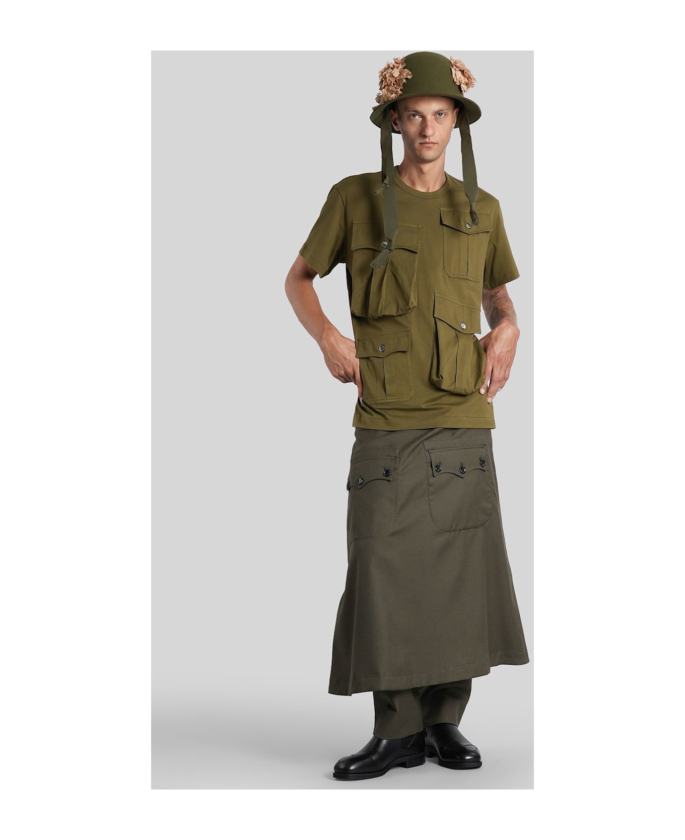 Comme Des Garçons Homme Plus T-shirt In Green Cotton - green