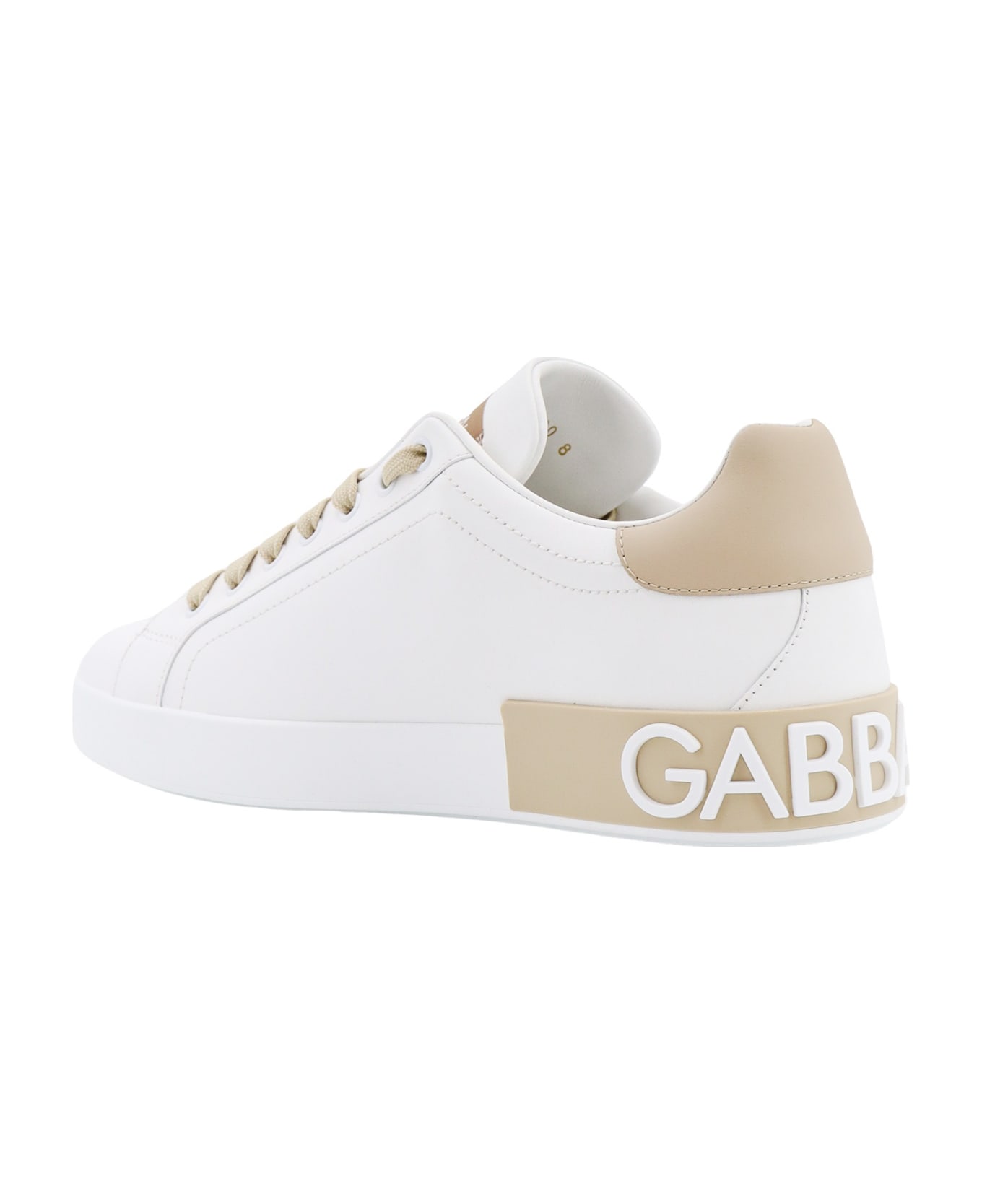 Dolce & Gabbana Portofino Calf Leather Sneaker - Beige