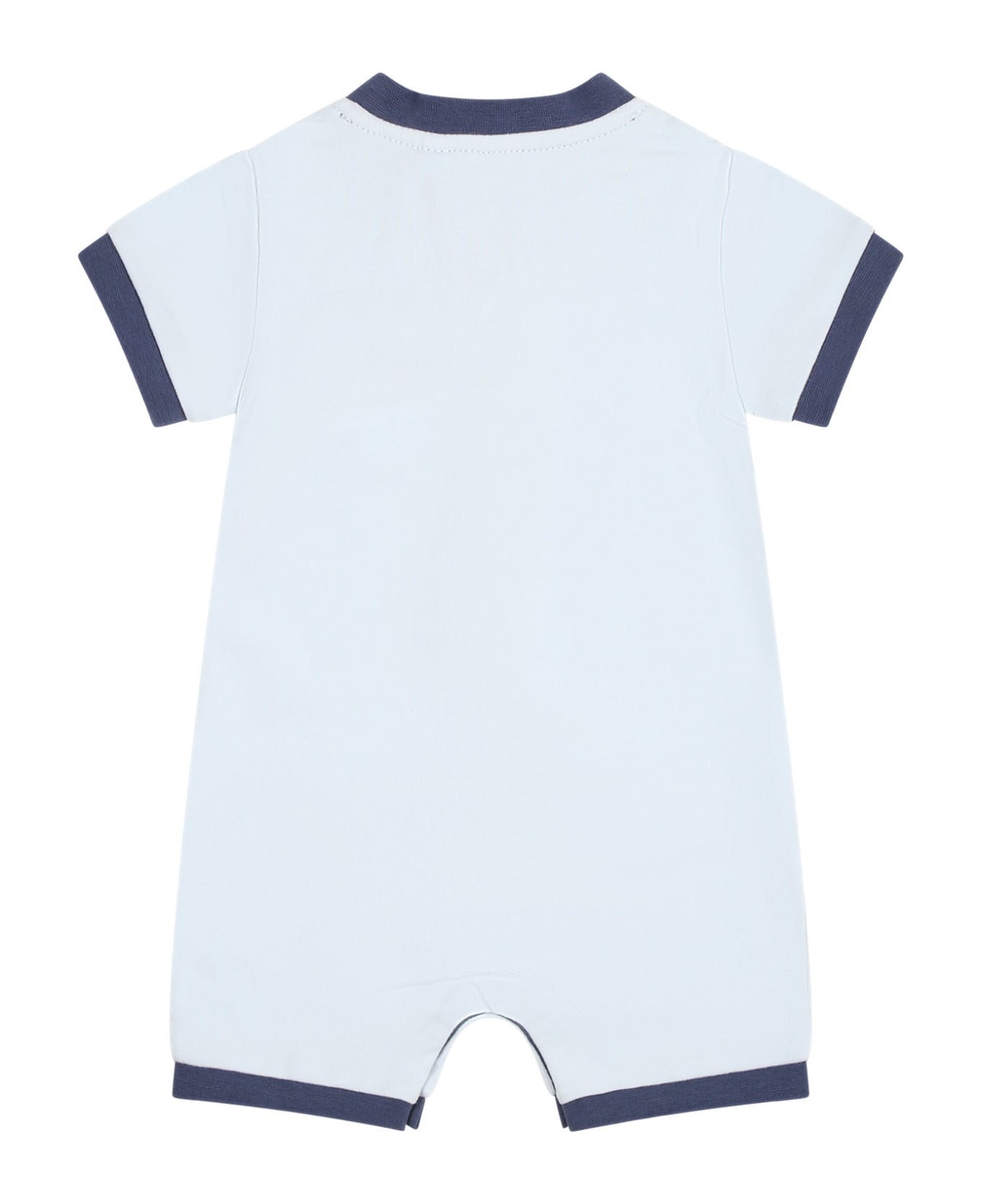 Timberland Light Blue Romper For Baby Boy With Logo - Light Blue ボディスーツ＆セットアップ