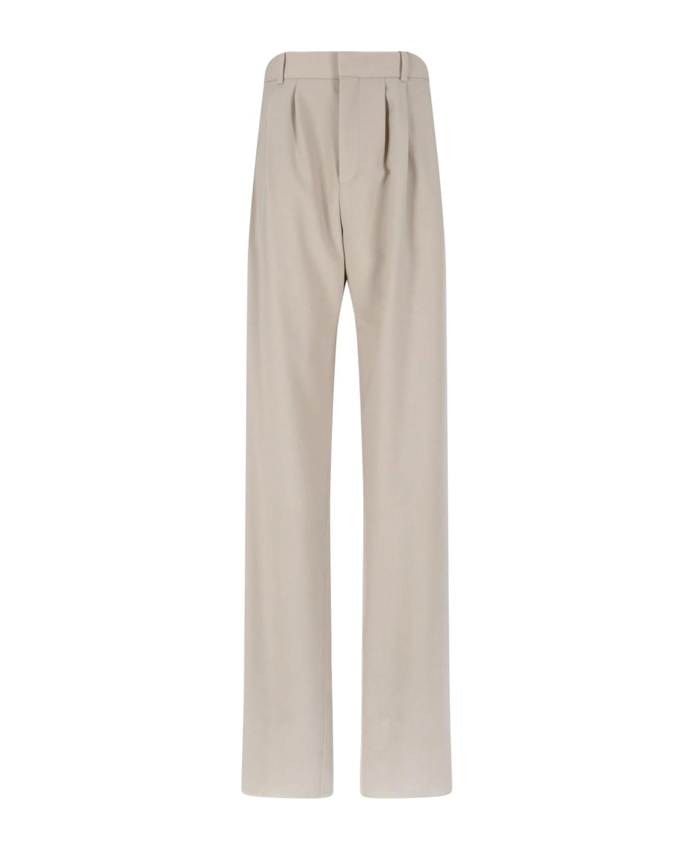Saint Laurent Pants Beige Belt Loops Front - White