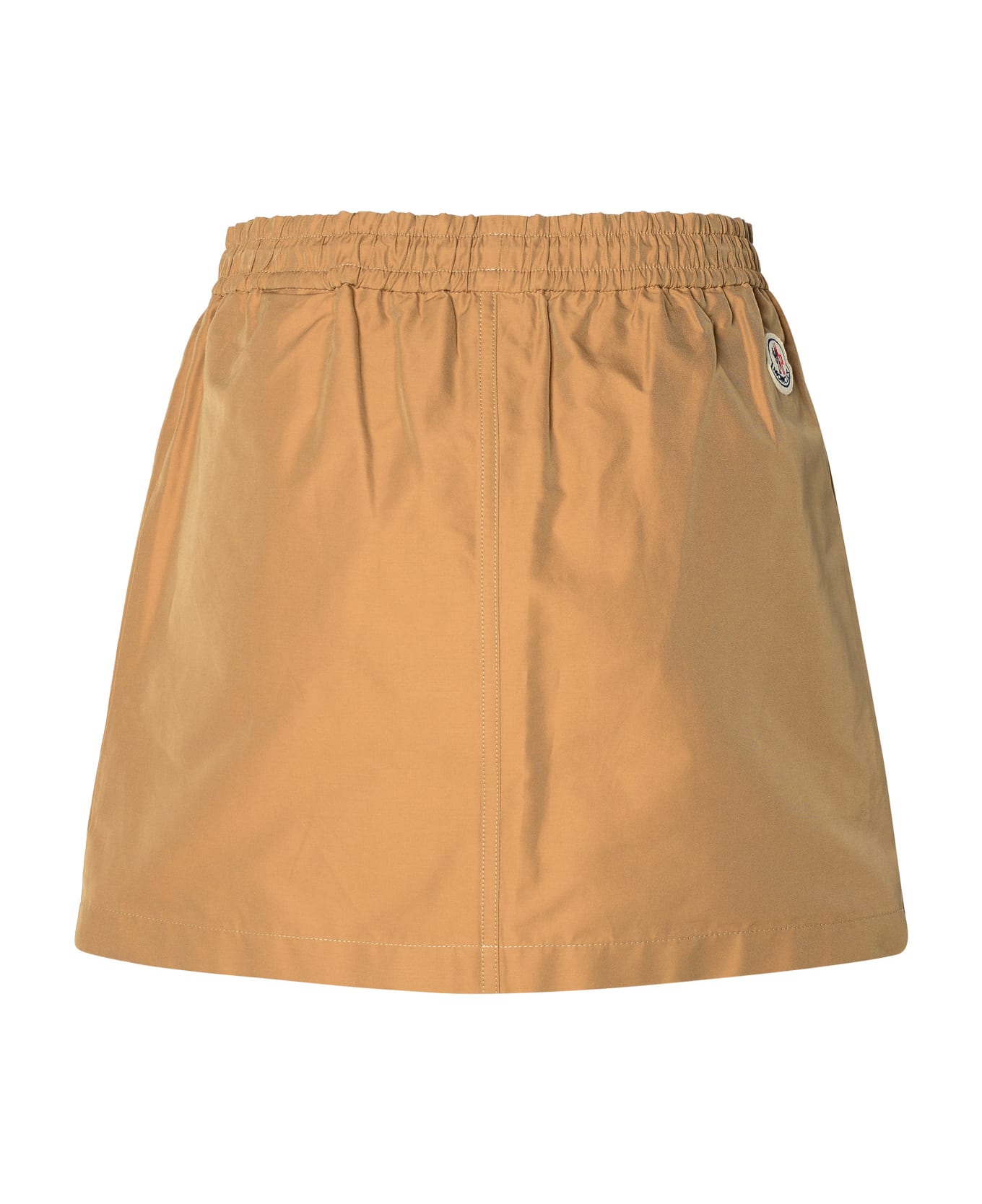 Moncler Cargo Miniskirt In Beige Cotton Blend - Beige