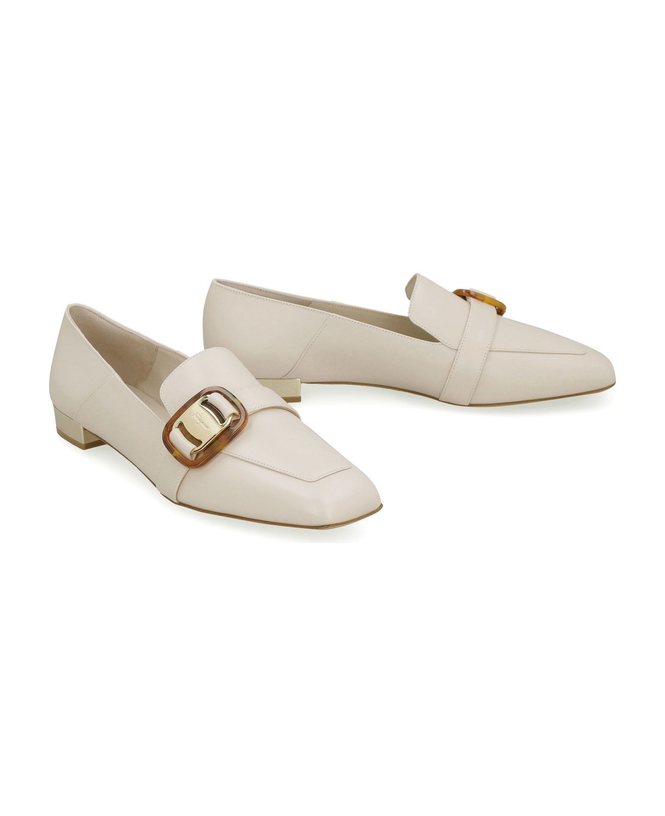 Ferragamo Wang Leather Loafers - Ivory