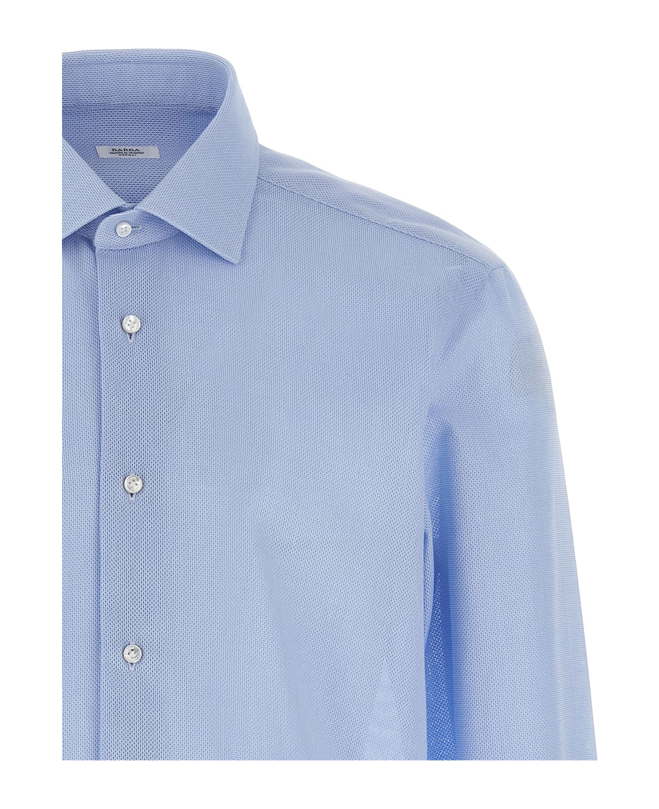 Barba Napoli Honeycomb Shirt - Light Blue