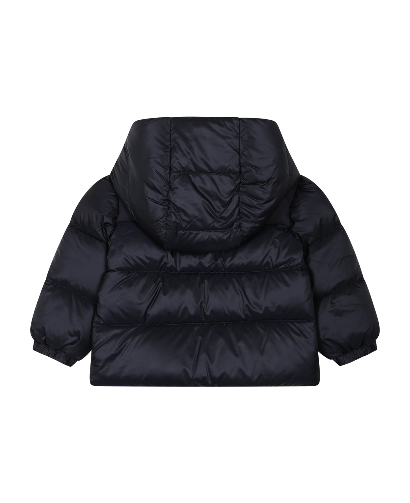 Moncler Blue Eduard Down Jacket For Baby Boy With Logo - Blue