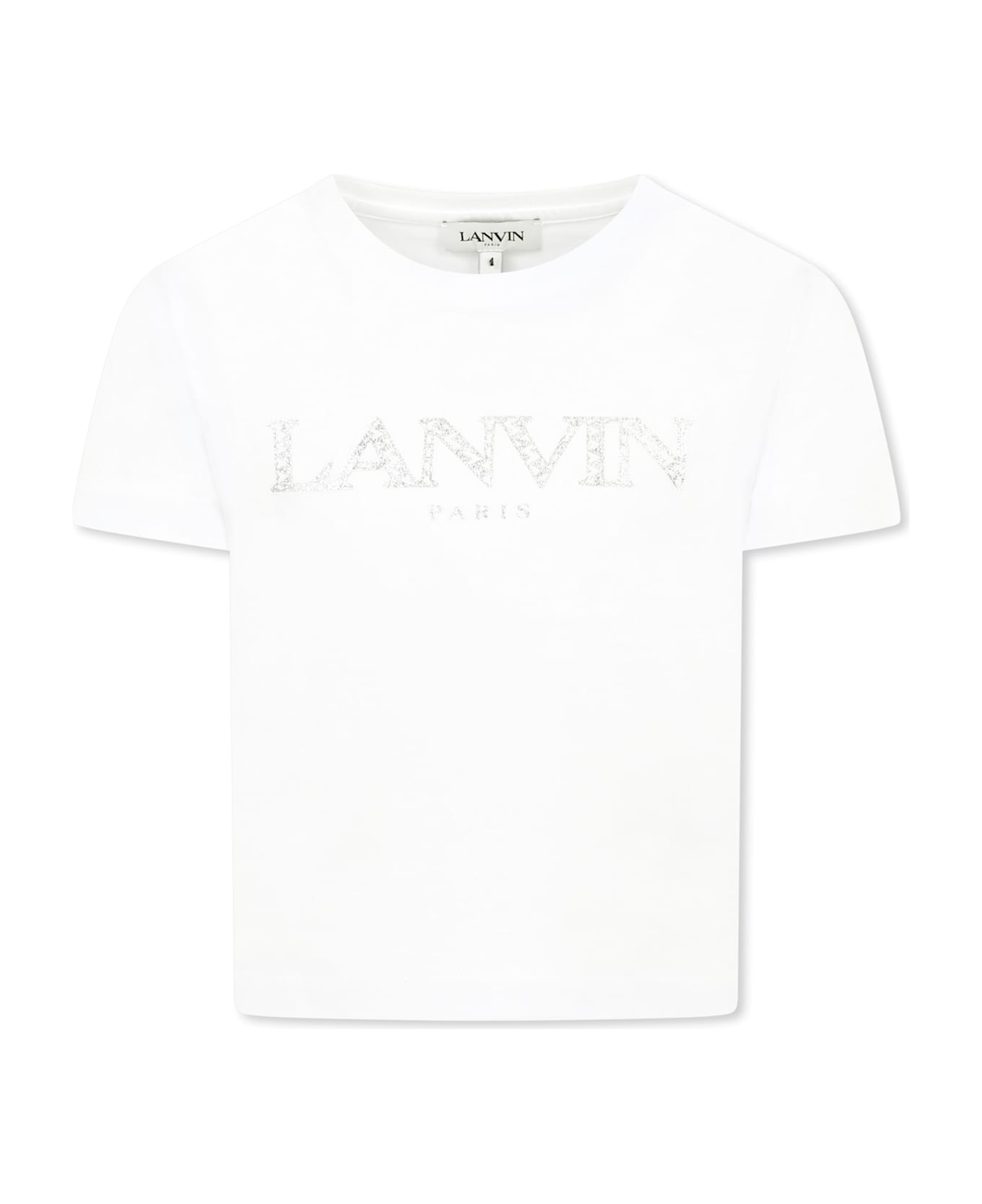 Lanvin White T-shirt For Girl With Logo - White