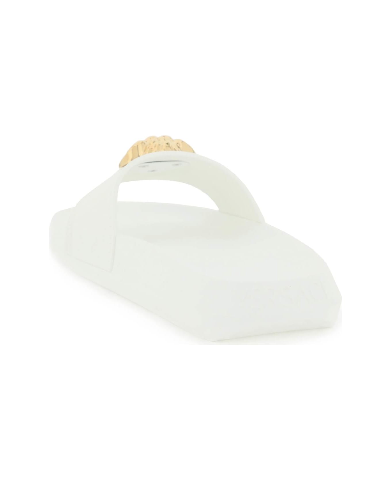 Versace 'palazzo' Rubber Slides - WHITE VERSACE GOLD (White)