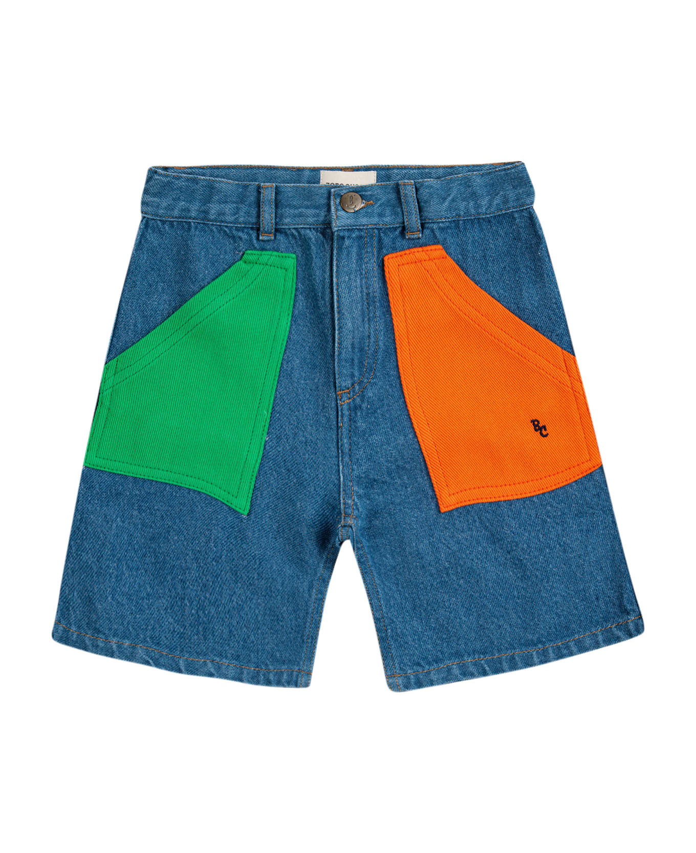Bobo Choses Denim Short With Colorful Pockets For Boy - Denim