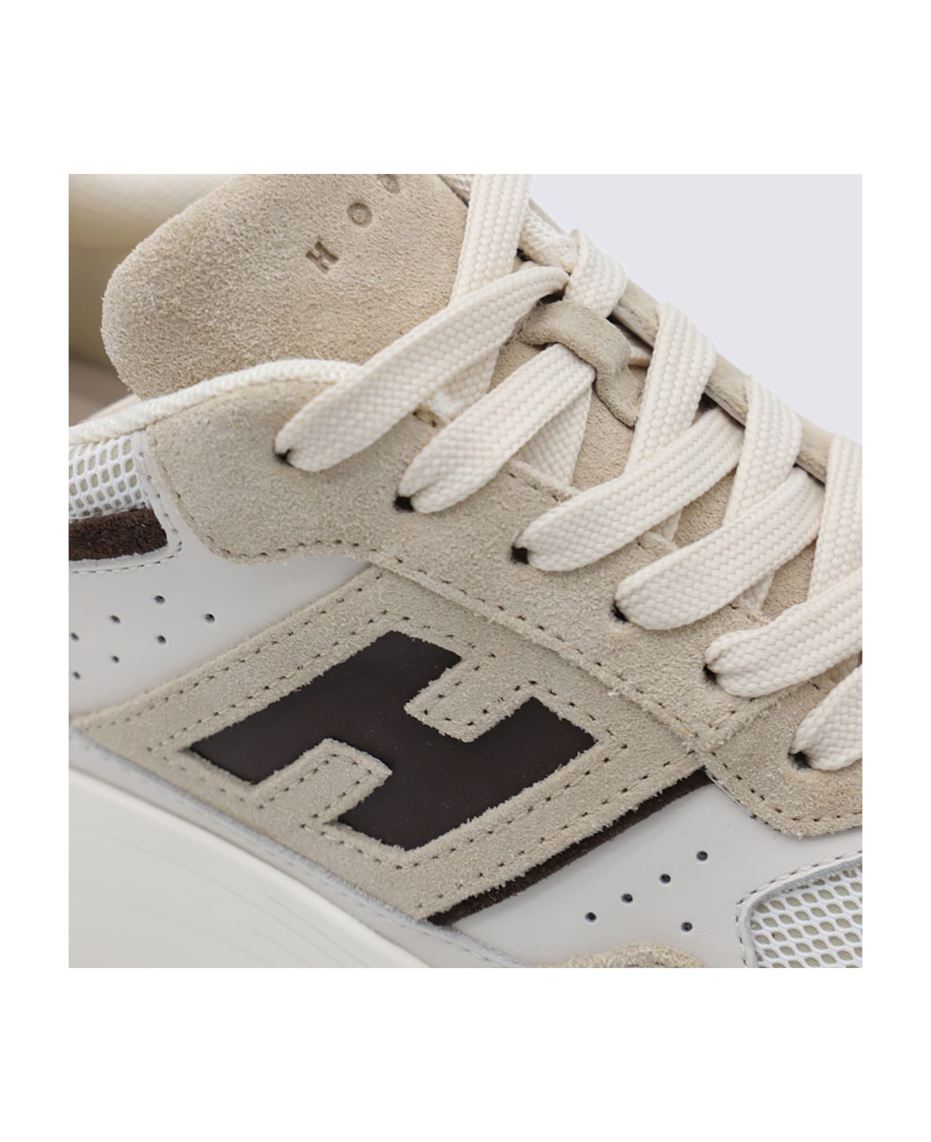 Hogan Beige Leather Sneakers - Beige