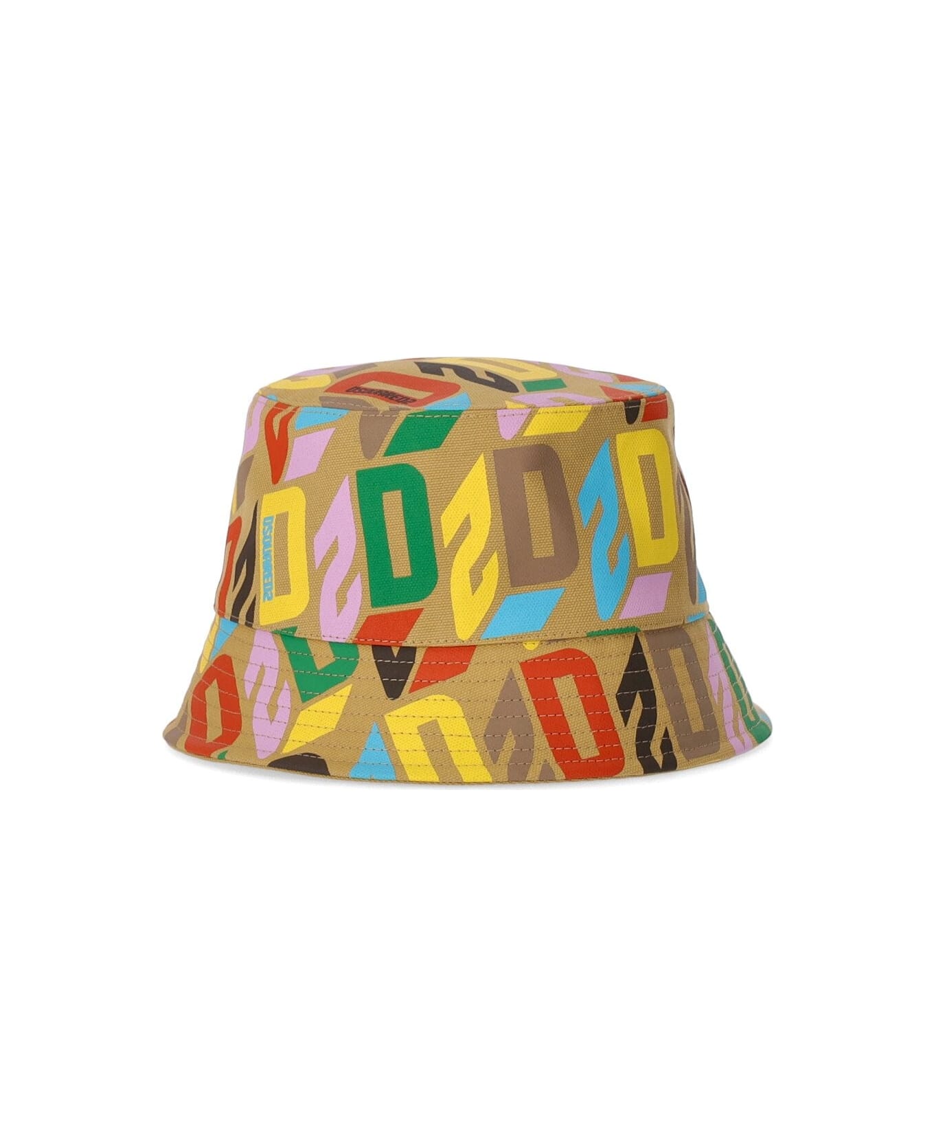 Dsquared2 Logo Printed Wide Brim Bucket Hat - Multicolor