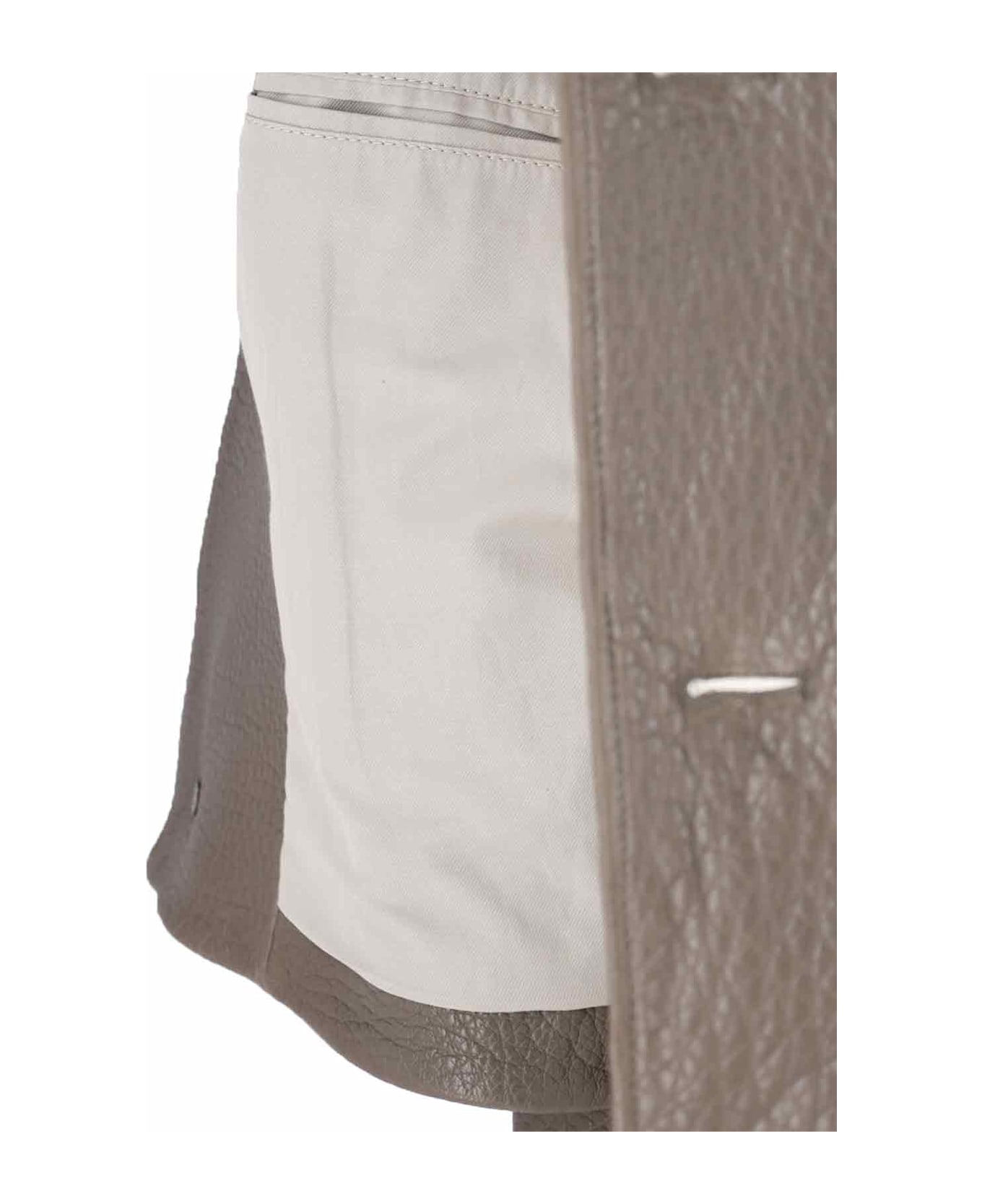 Ami Alexandre Mattiussi Leather Jacket - Taupe