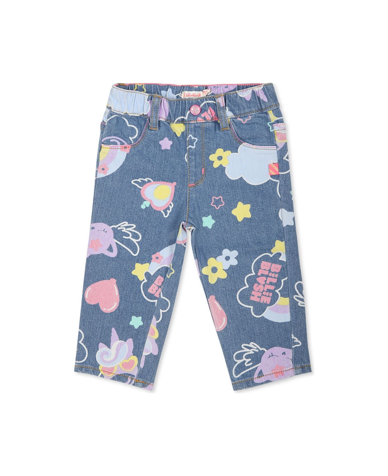 Billieblush Blue Jeans For Baby Girl With Rainbow - Denim