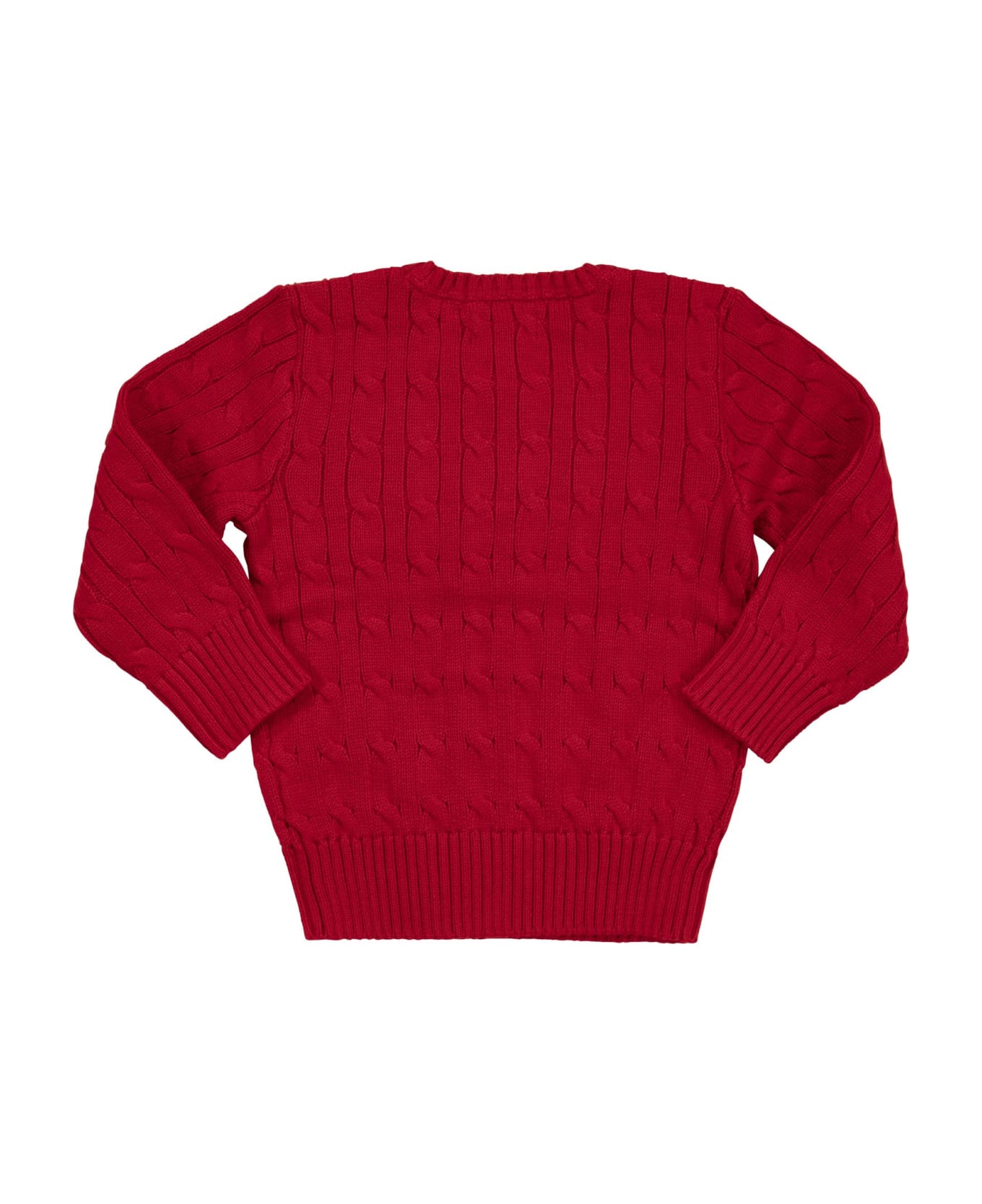 Polo Ralph Lauren Crew-neck Cotton Cable-knit Sweater - Red