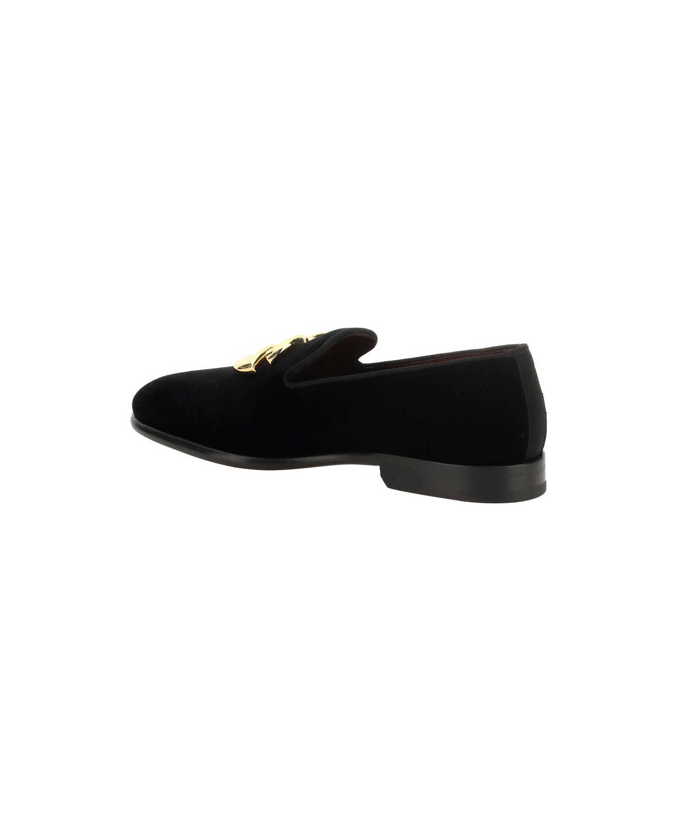 Dolce & Gabbana Dg Logo Plaque Slip-on Loafers - Black ローファー＆デッキシューズ