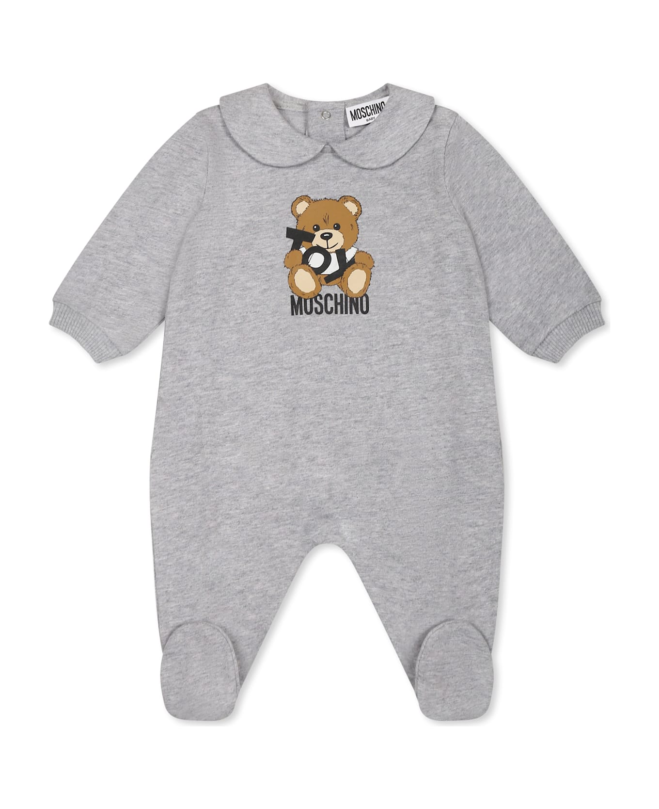Moschino Grey Babygrow For Babykids With Teddy Bear - Grey