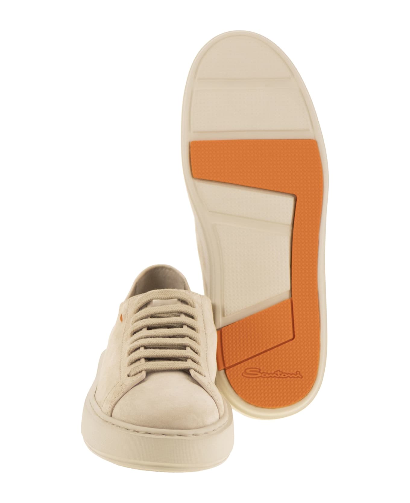 Santoni Suede Sneakers - Beige