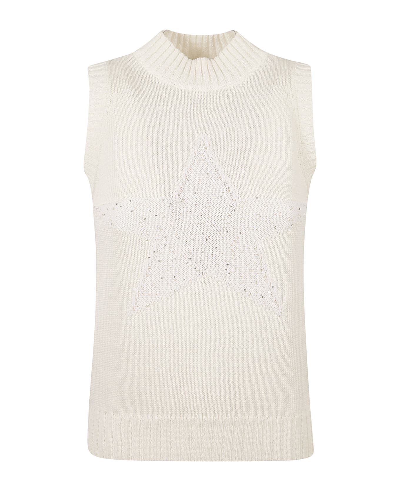 Lorena Antoniazzi Star Knitted Vest - Off-White ベスト
