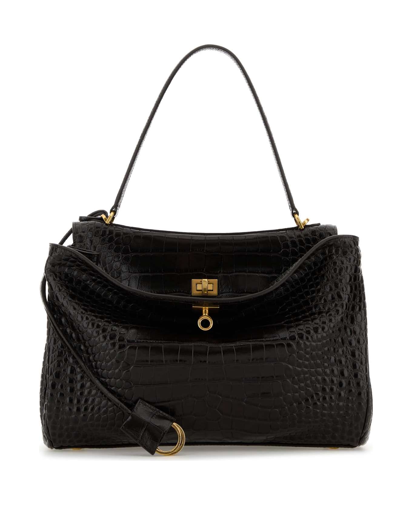 Balenciaga Dark Brown Leather Rodeo Handbag - ESPRESSO