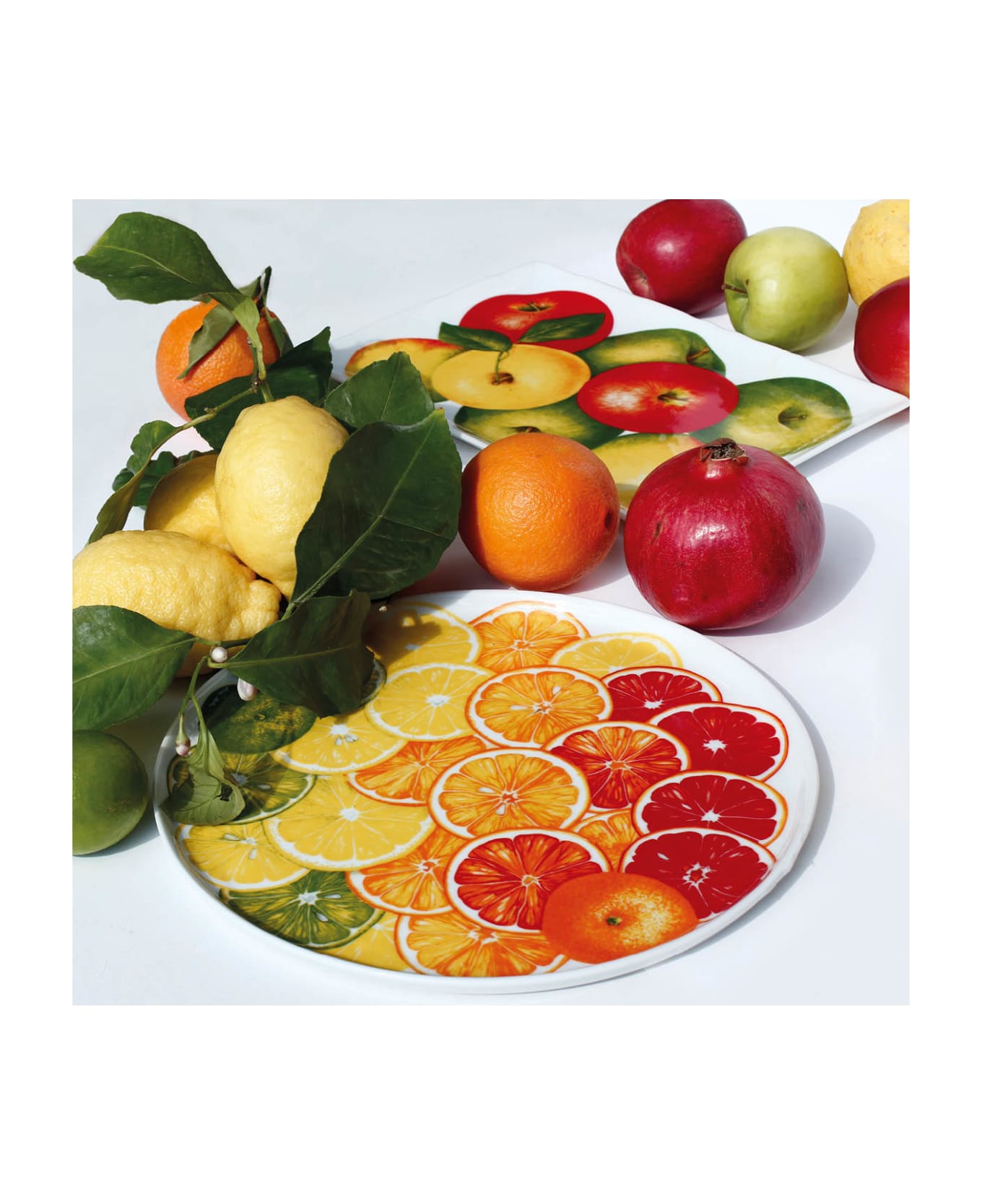 Taitù Round Platter AGRUMI - Dieta Mediterranea Fruits Collection - Multicolor