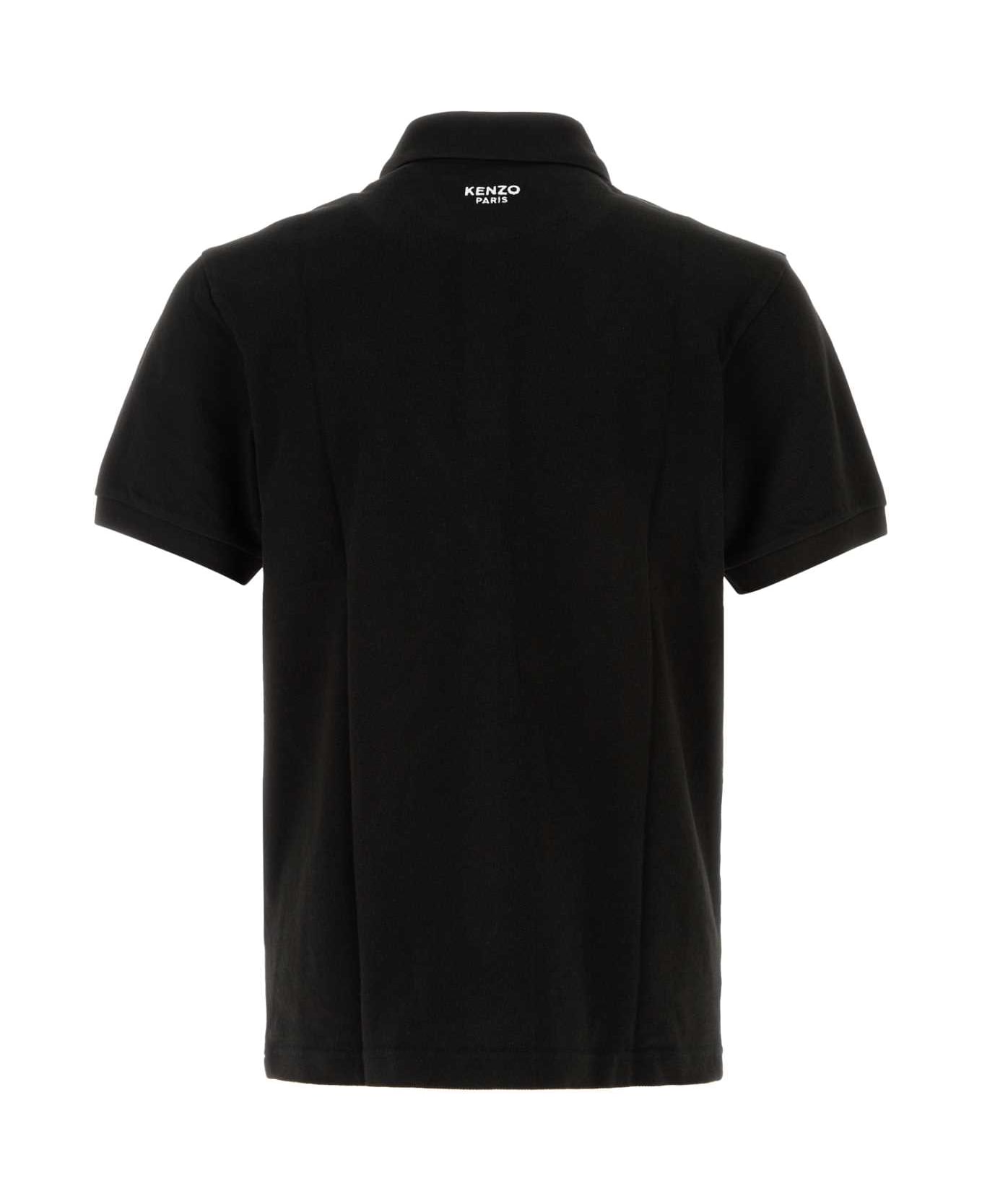 Kenzo Black Piquet Polo Shirt - BLACK