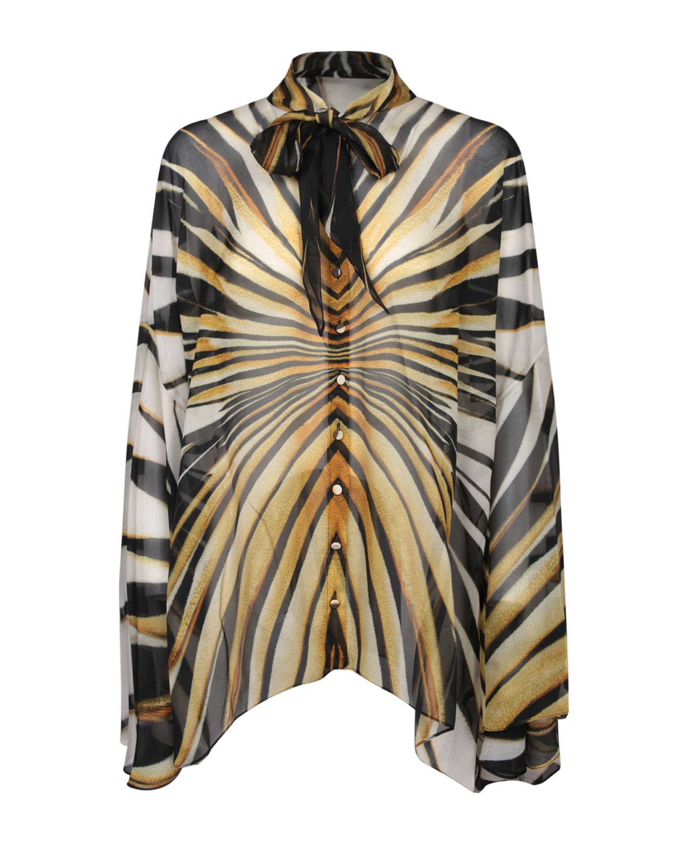 Roberto Cavalli Pattern Print Asymmetric Shirt - Yellow