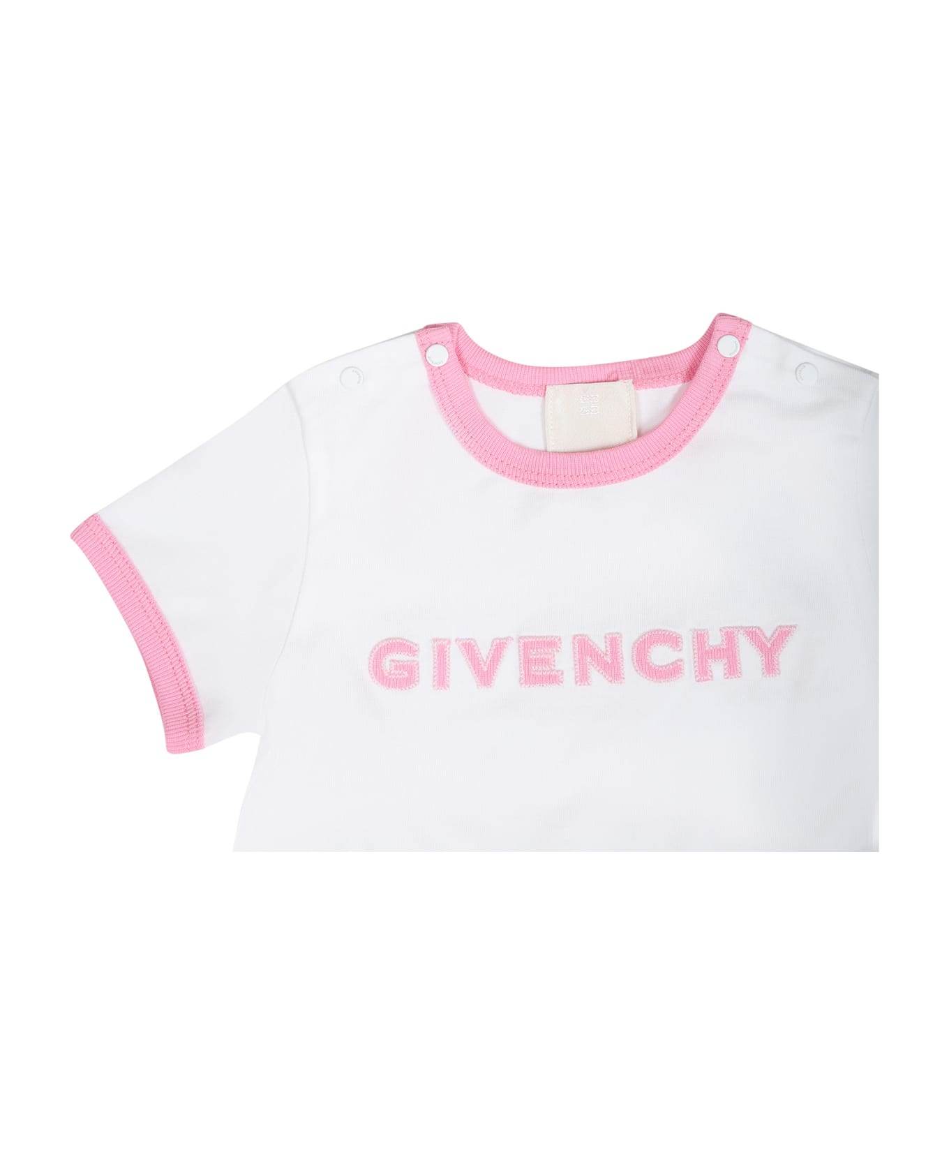Givenchy Pink Baby Girl Set With Logo - Pink ボトムス