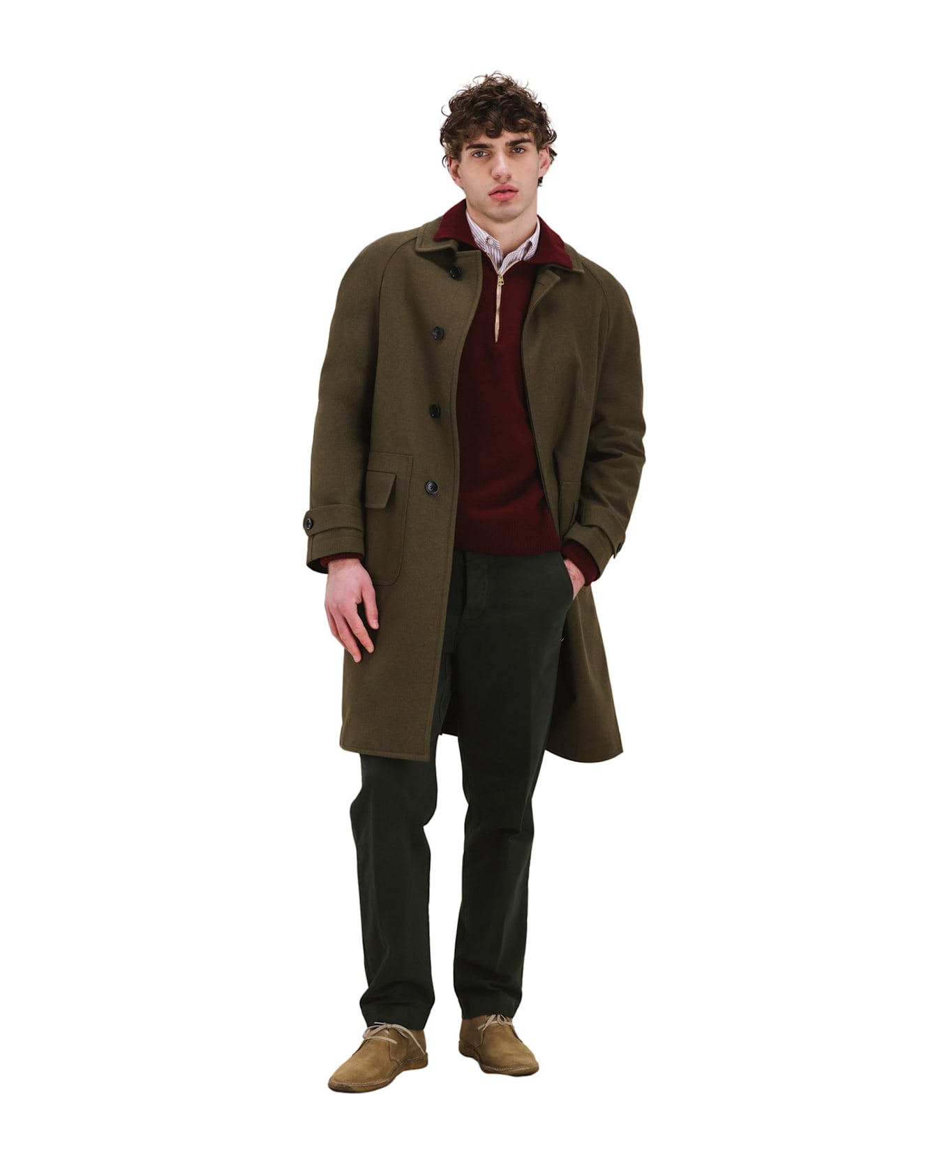 Fortela Wool Raglan Coat - Gre