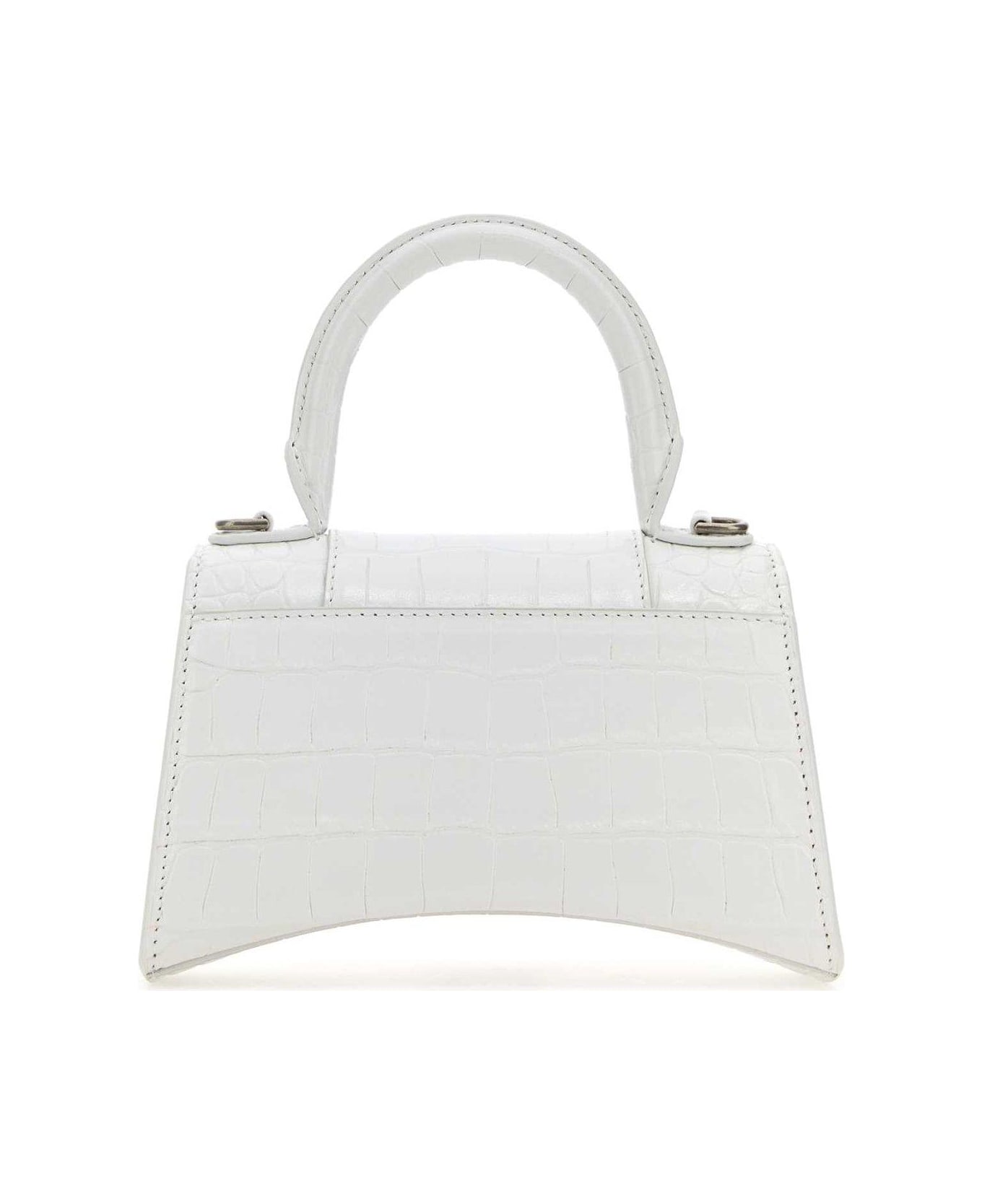 Balenciaga Hourglass Xs Top Handle Bag - White