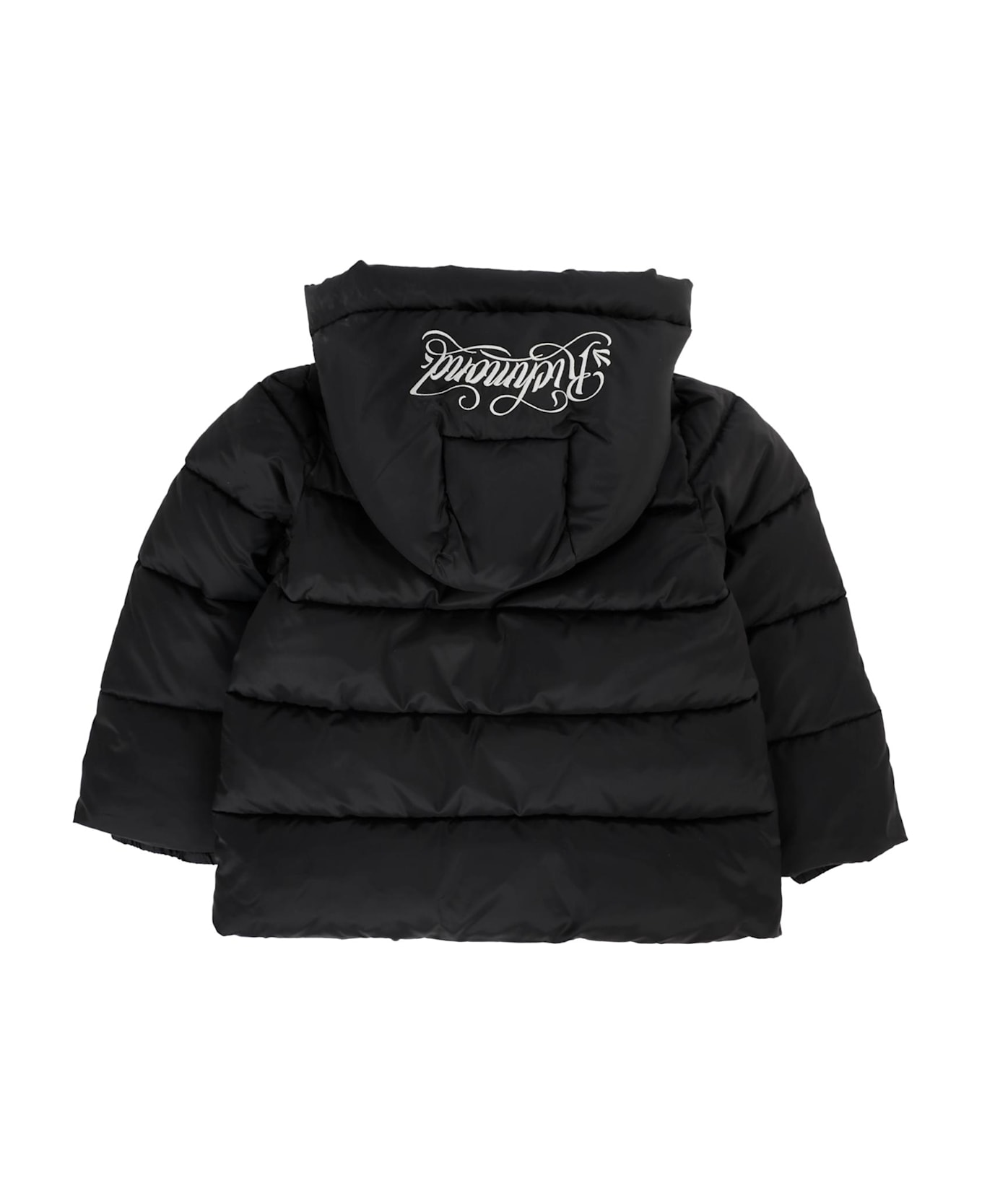 Richmond Black Down Jacket For Babykids With Logo - Black