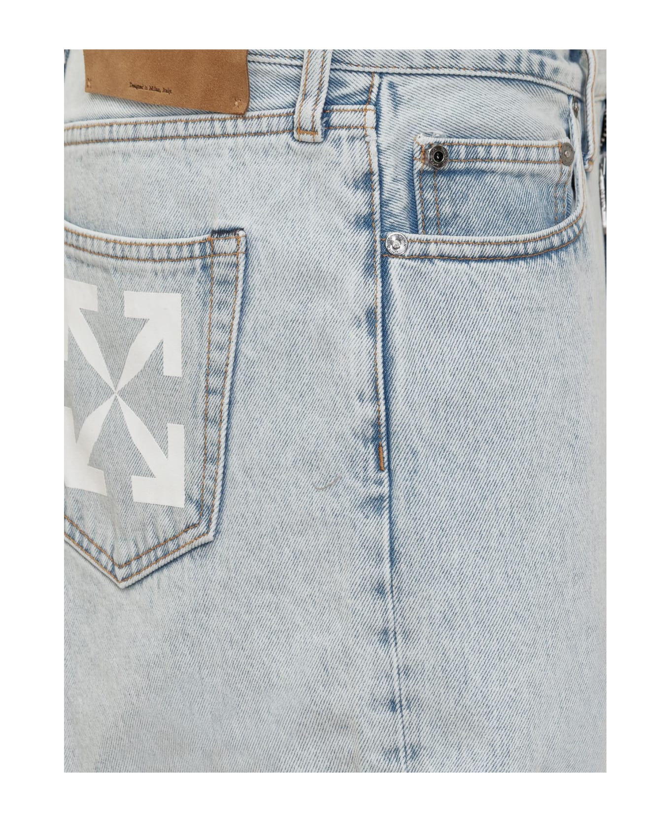 Off-White Single Arrow Shorts Jeans - BEACH BLUE
