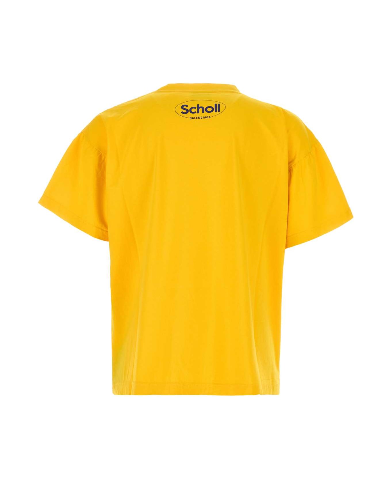 Balenciaga Yellow Cotton Oversize T-shirt - YELLOW